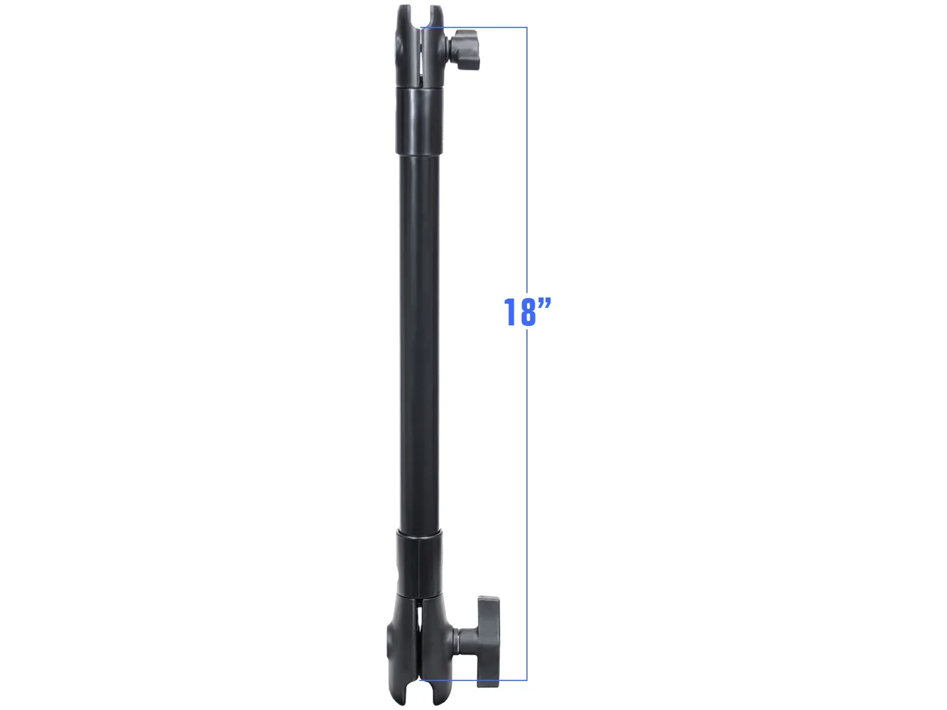 RAM Mount 18" Long Extension Pole w/1" and 1.5" Single Open Sockets