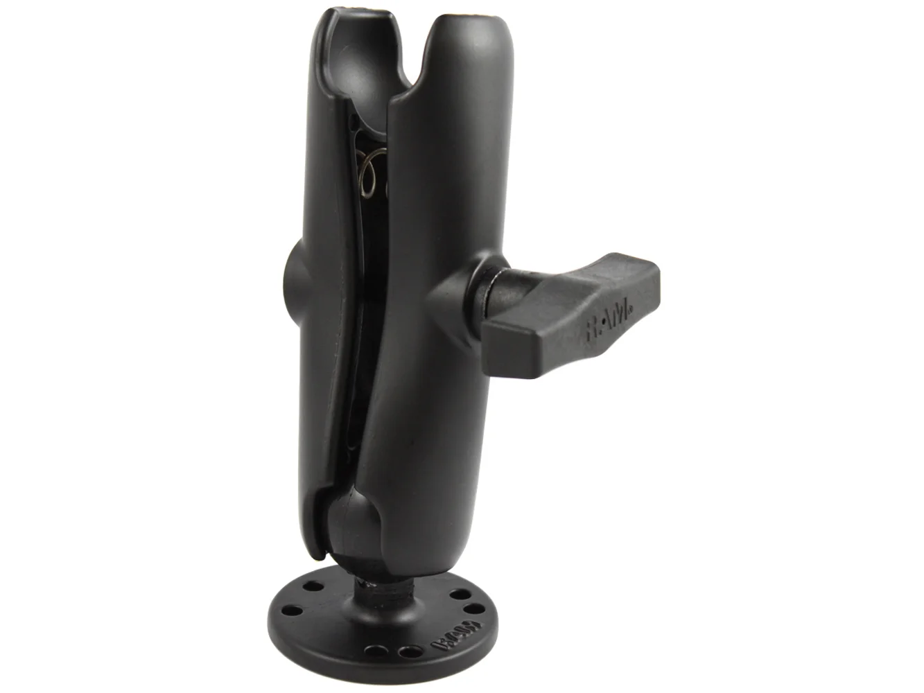 RAM Mount 1.5" Ball Double Socket Arm w/2.5" Round Base