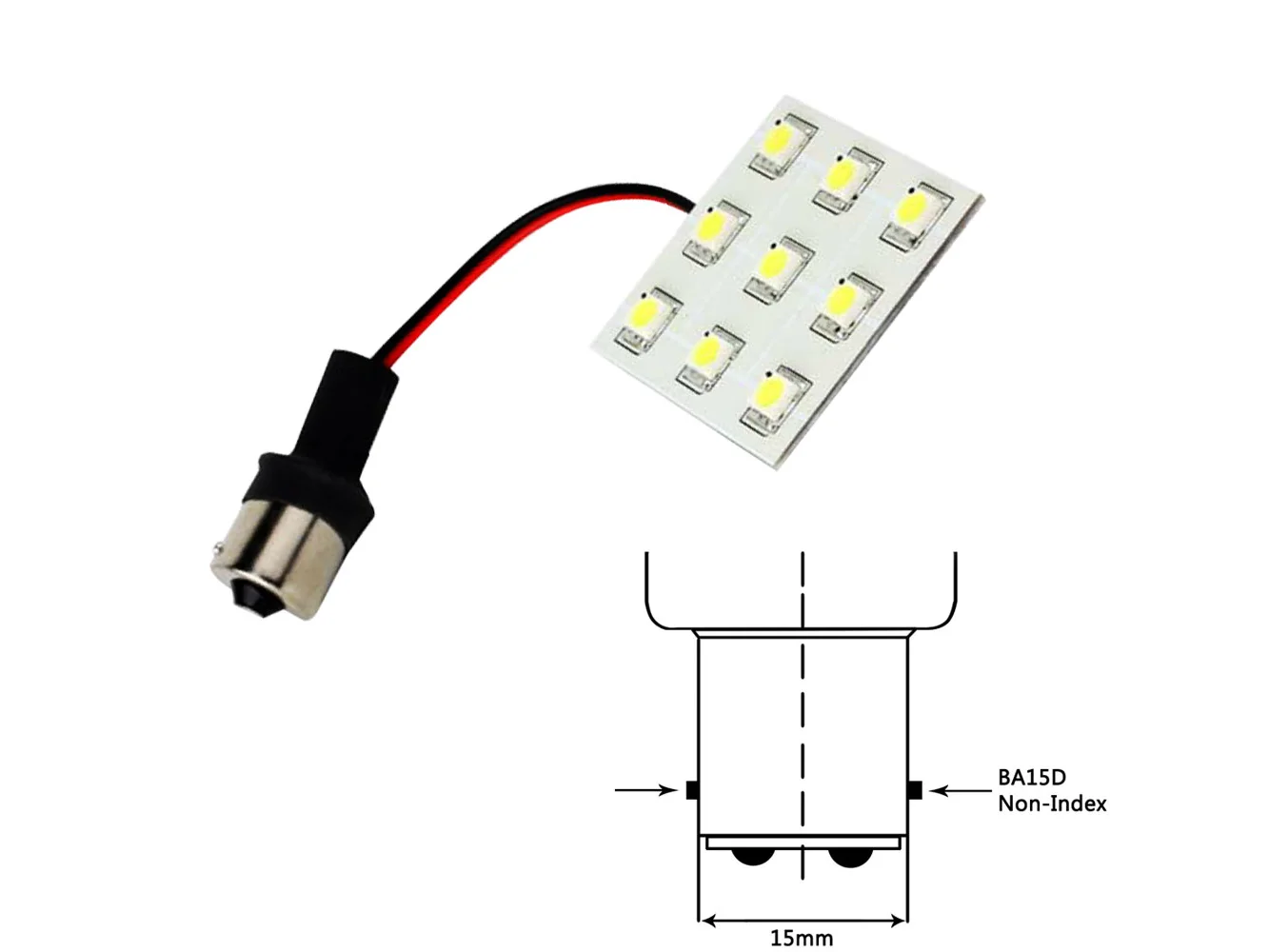Lunasea Bayonet 9 LED Bulb BA15D - 12VAC or 10-30VDC/2W/149 Lumens - Warm White
