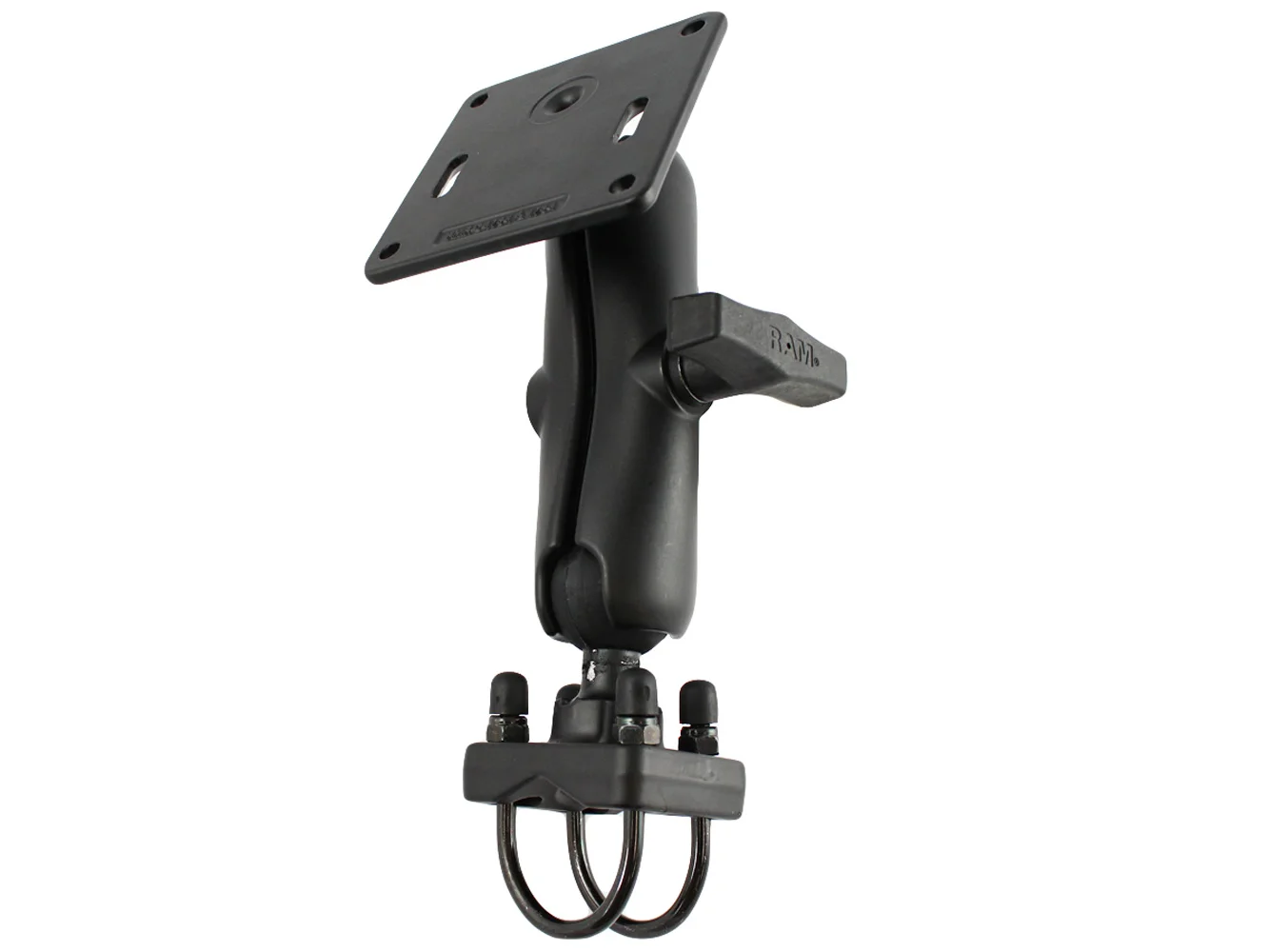 RAM Mount 1.5" Rail Mount w/Double U-Bolt Base & 3.625" Square Base (VESA 75mm x 75mm Hole Pattern)
