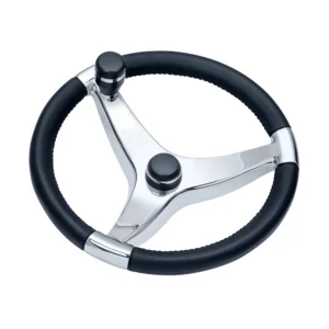 Schmitt Marine Evo Pro 316 Cast Stainless Steel Steering Wheel w/Control Knob - 15.5" Diameter
