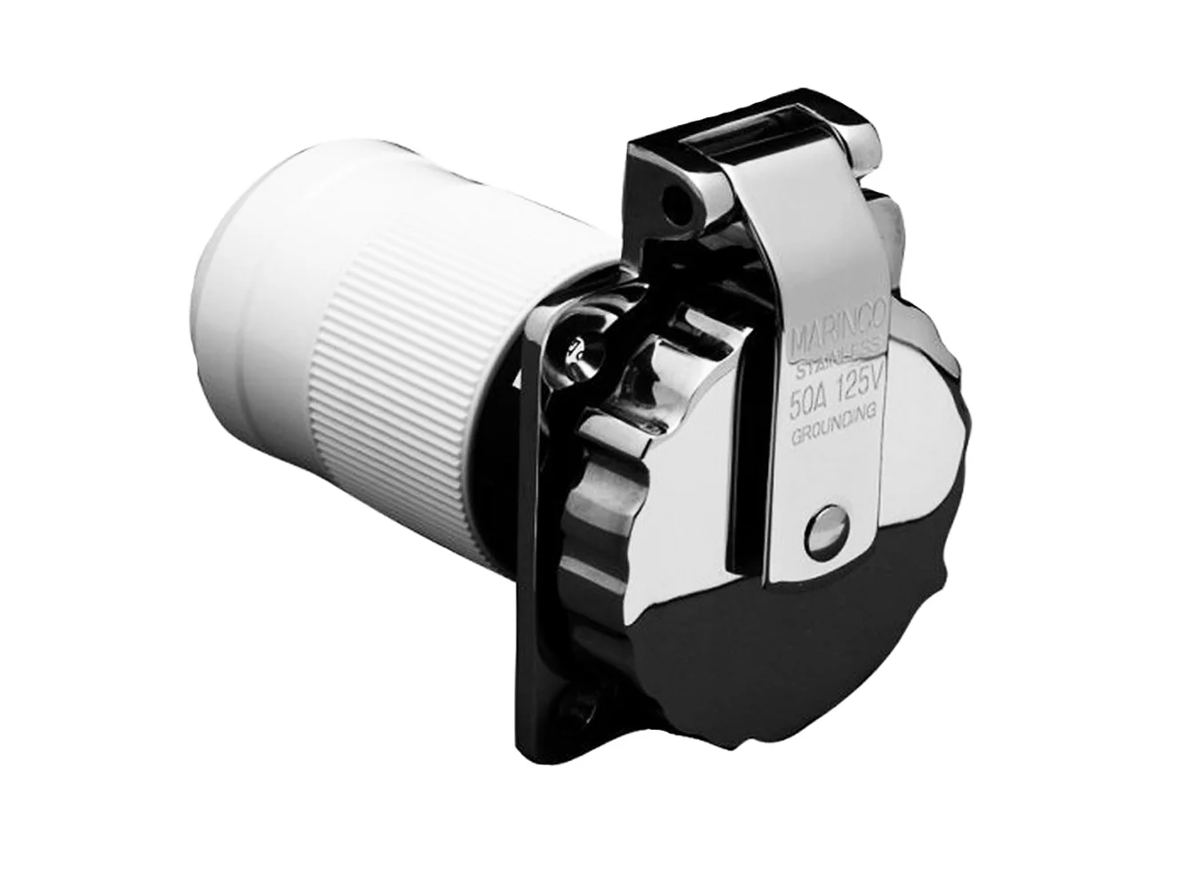 Marinco 6371EL-B 50Amp/125V Stainless Steel Inlet