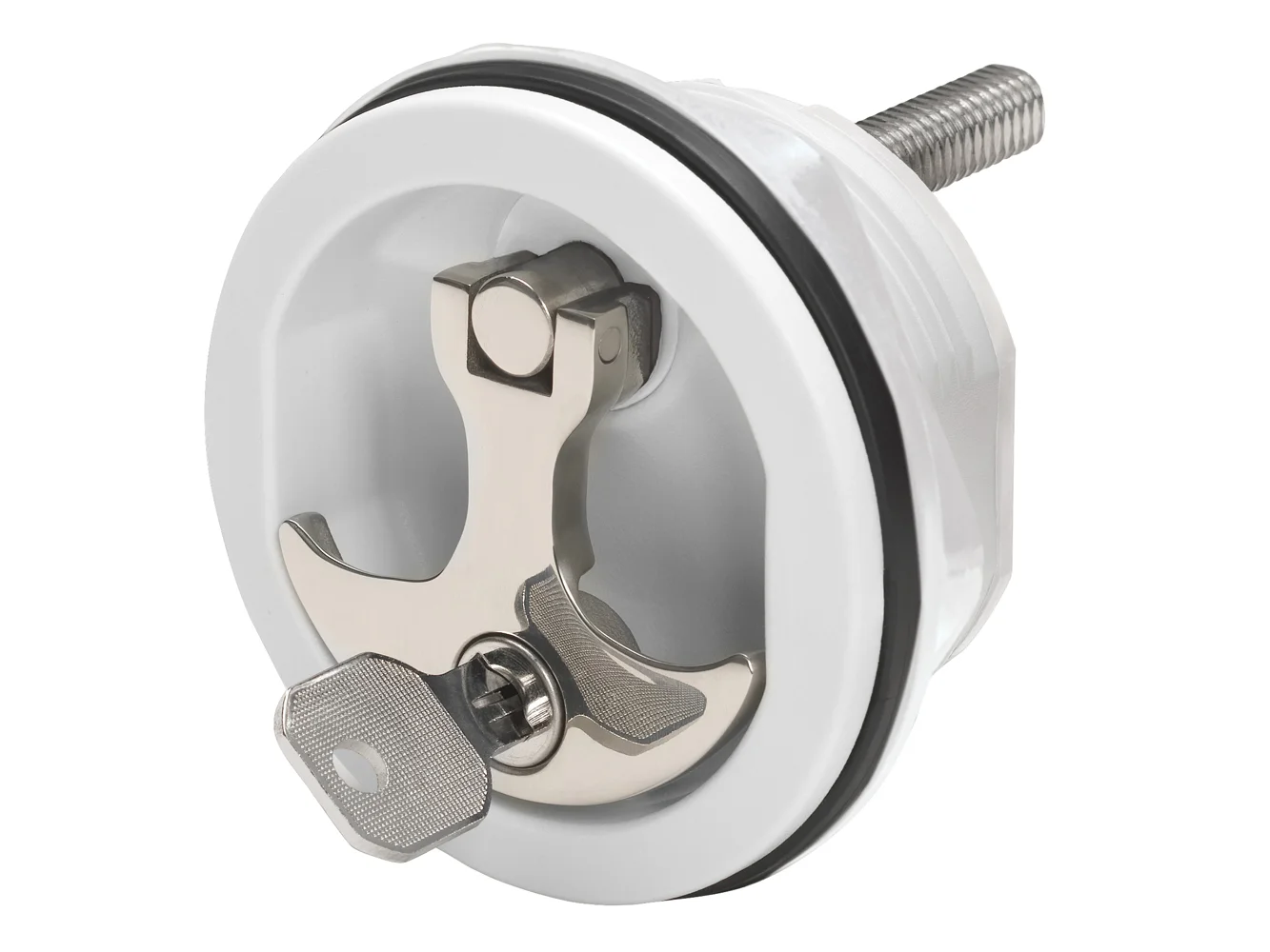 Whitecap Compression Handle - Nylon White/Stainless Steel - Locking