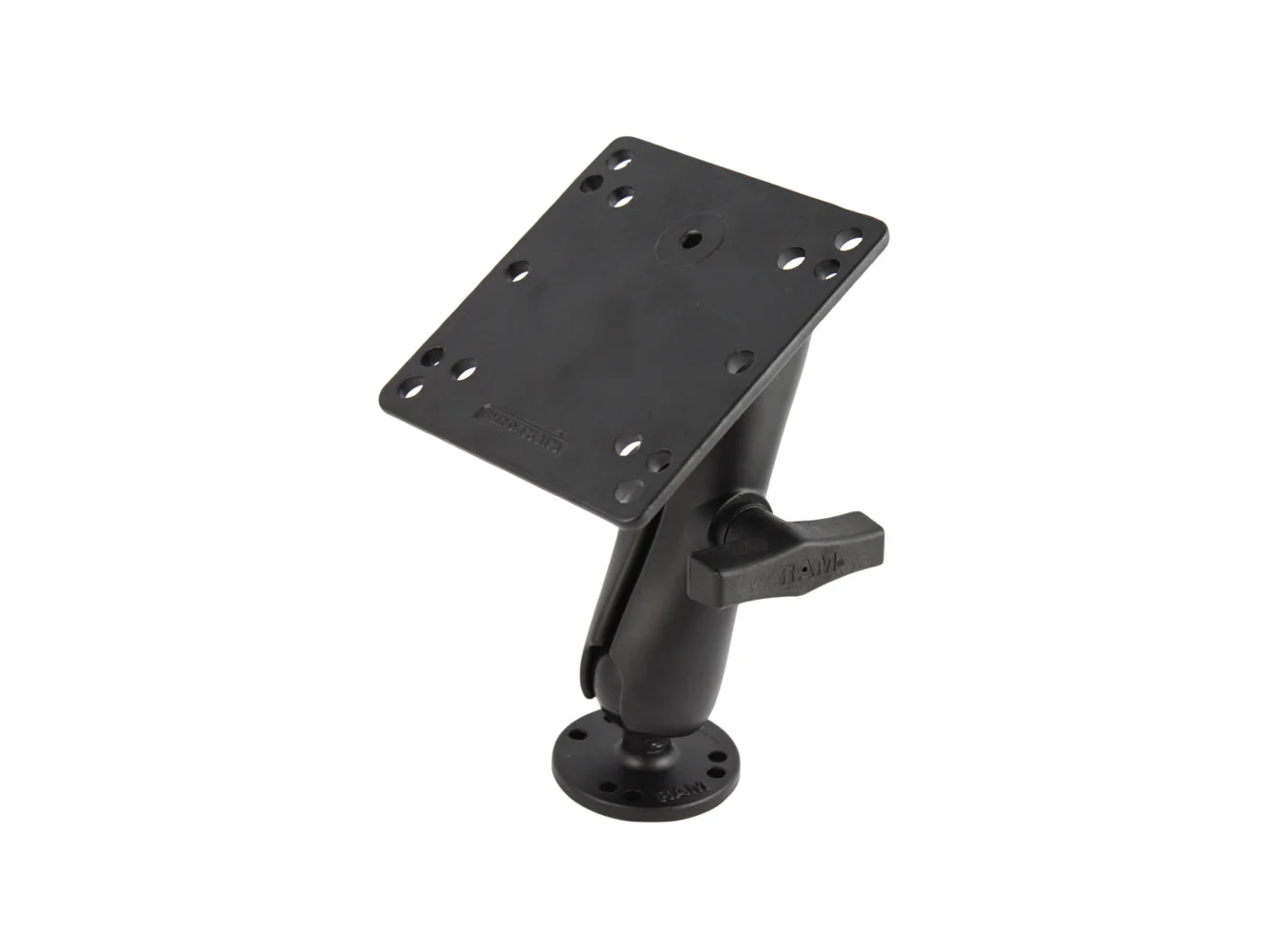 RAM Mount 4.75" Square Base VESA 75mm & 100mm Hole Patterns w/Surface Mount - 1.5" Rubber Ball Size