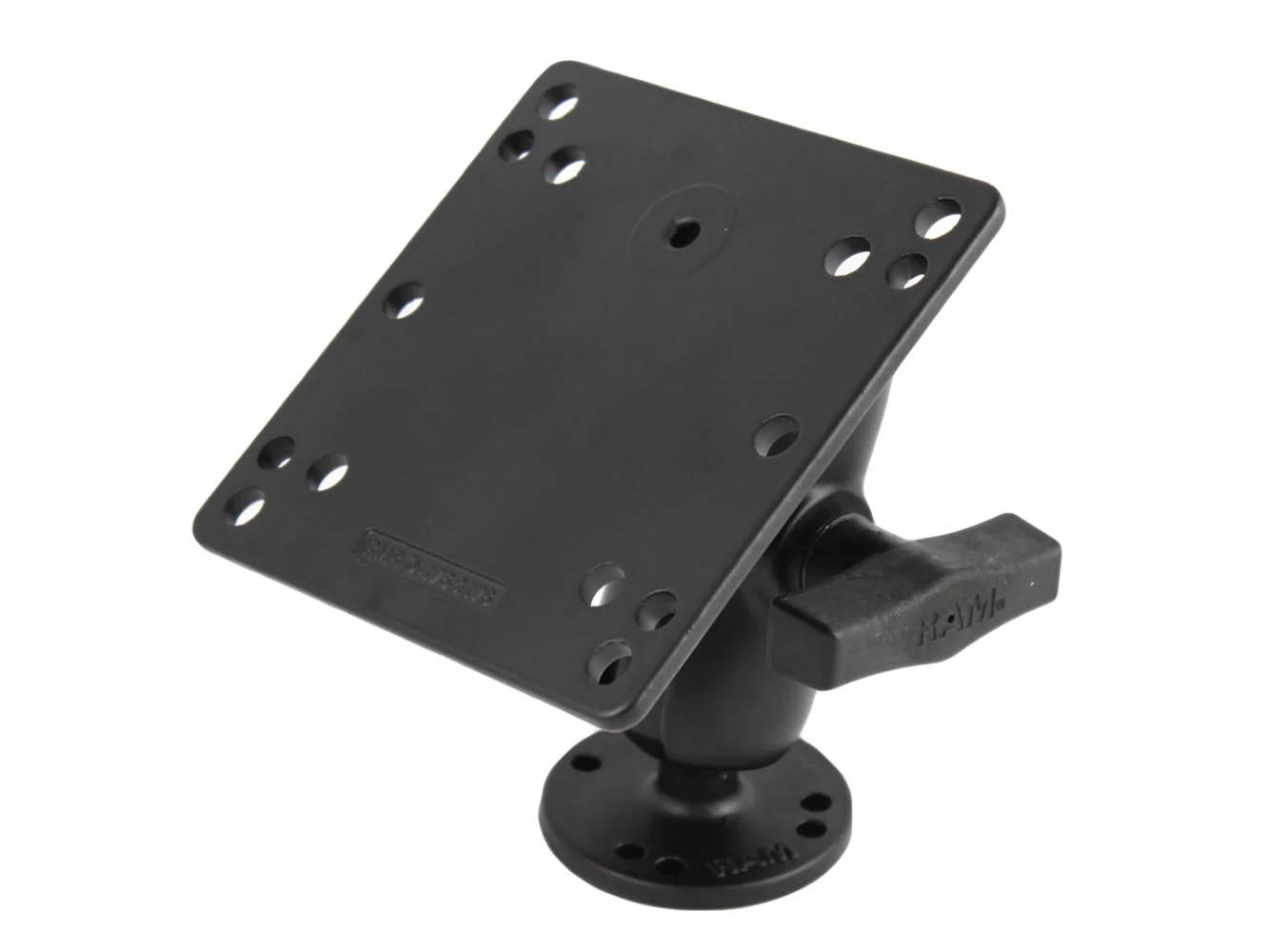 RAM Mount 4.75" Square Base VESA Plate 75mm and 100mm Hole Patterns w/Short Arm Surface Mount