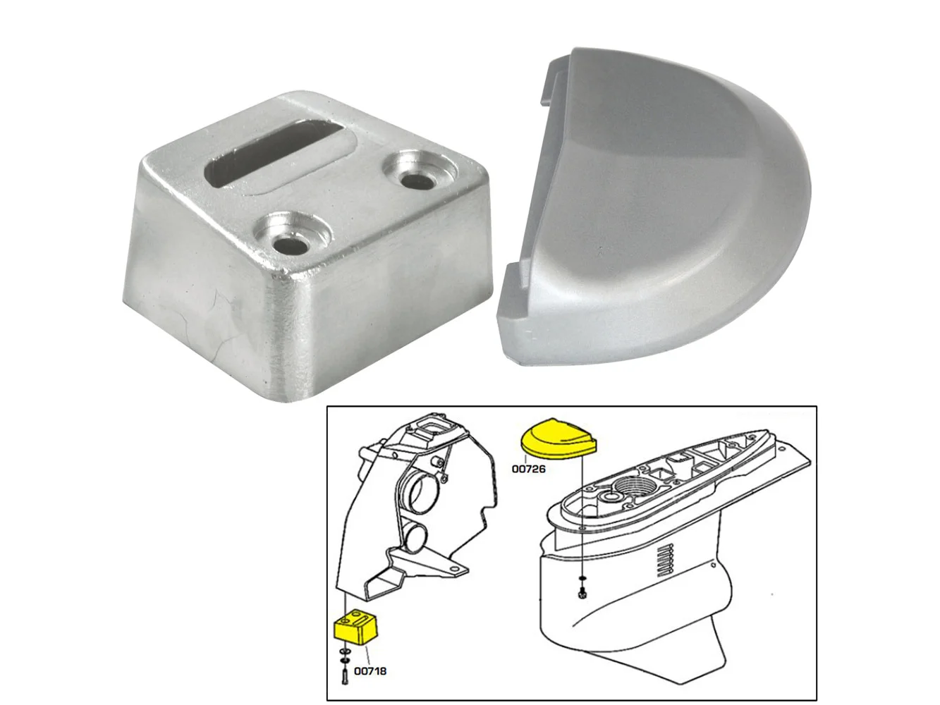 Tecnoseal Anode Kit w/Hardware - Volvo SX - Aluminum