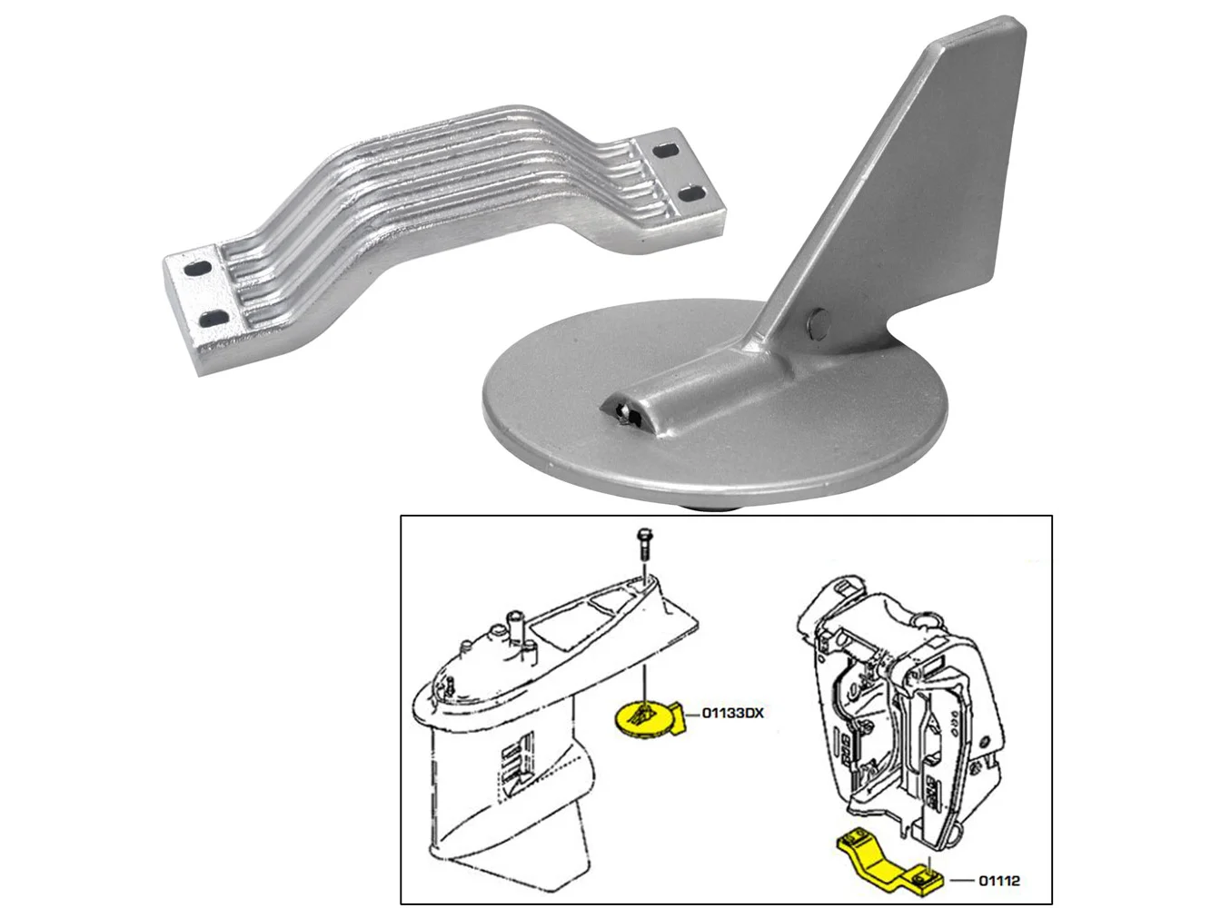 Tecnoseal Anode Kit w/Hardware - Yamaha 150-200HP - Zinc