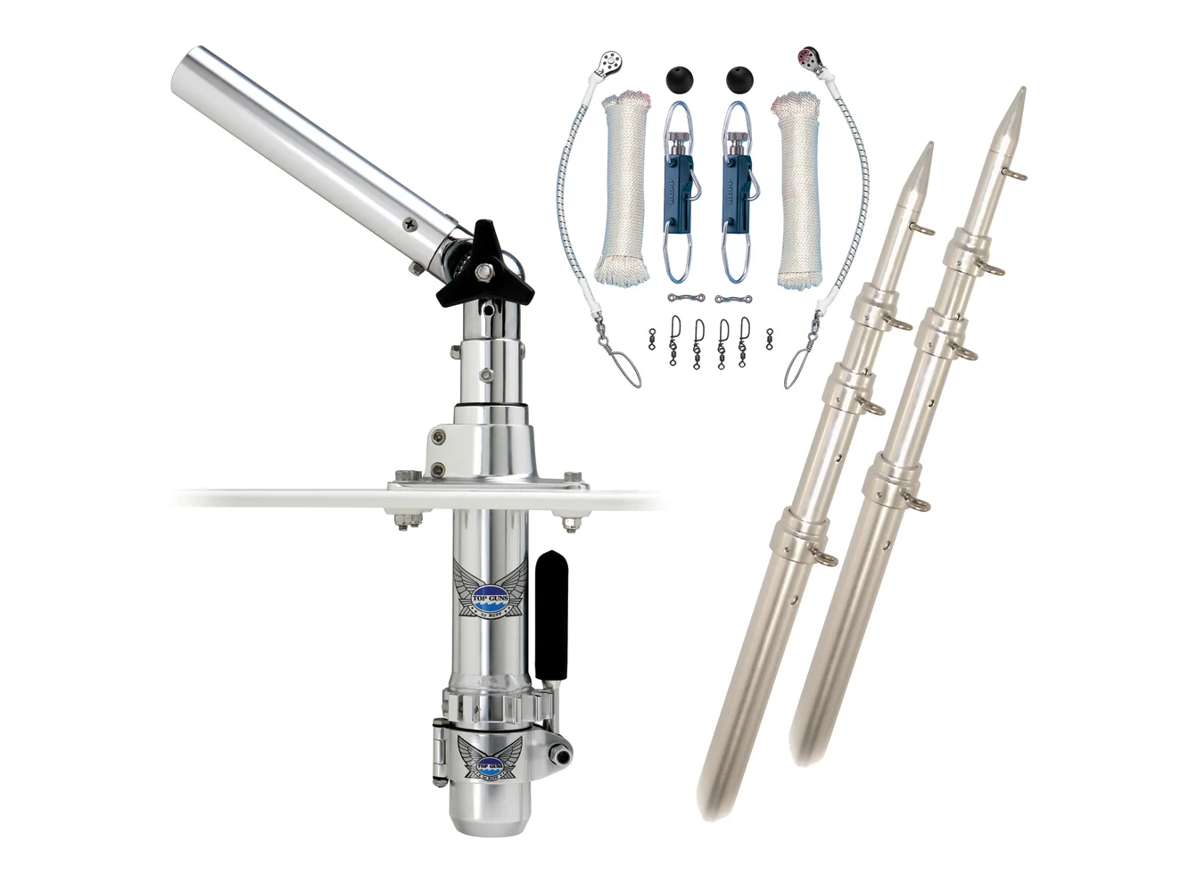 Rupp Classic Top Gun Outrigger Kit w/18' Poles & Complete Single Line Rigging Kit w/Klickers Release Clips
