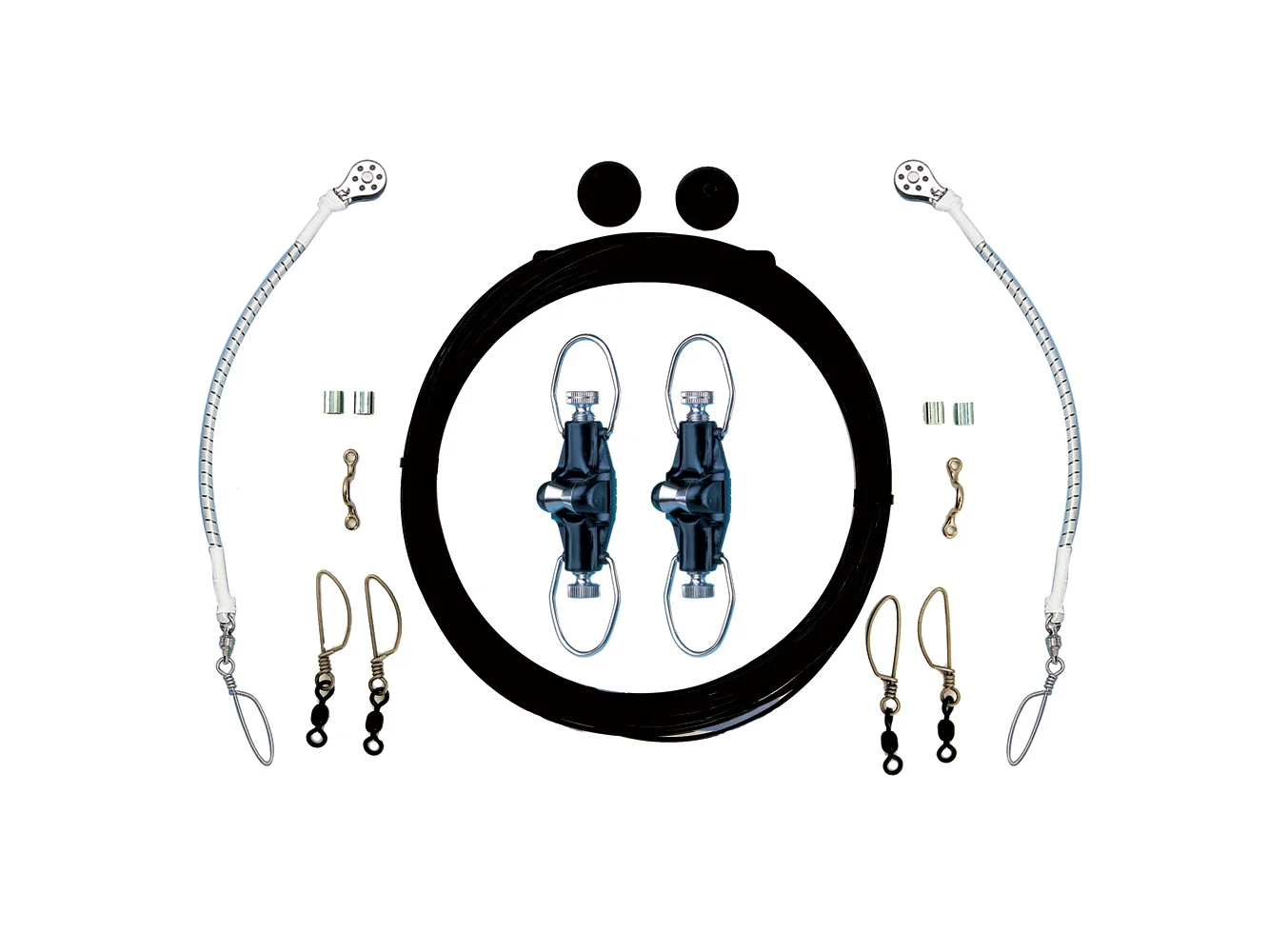 Rupp Single Rigging Kit w/Nok-Outs - Black Mono 160' Lines