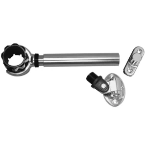 Rupp Threaded Antenna Support w/6" Pipe Mount, Oval 4-Way Base & 1.5" Collar