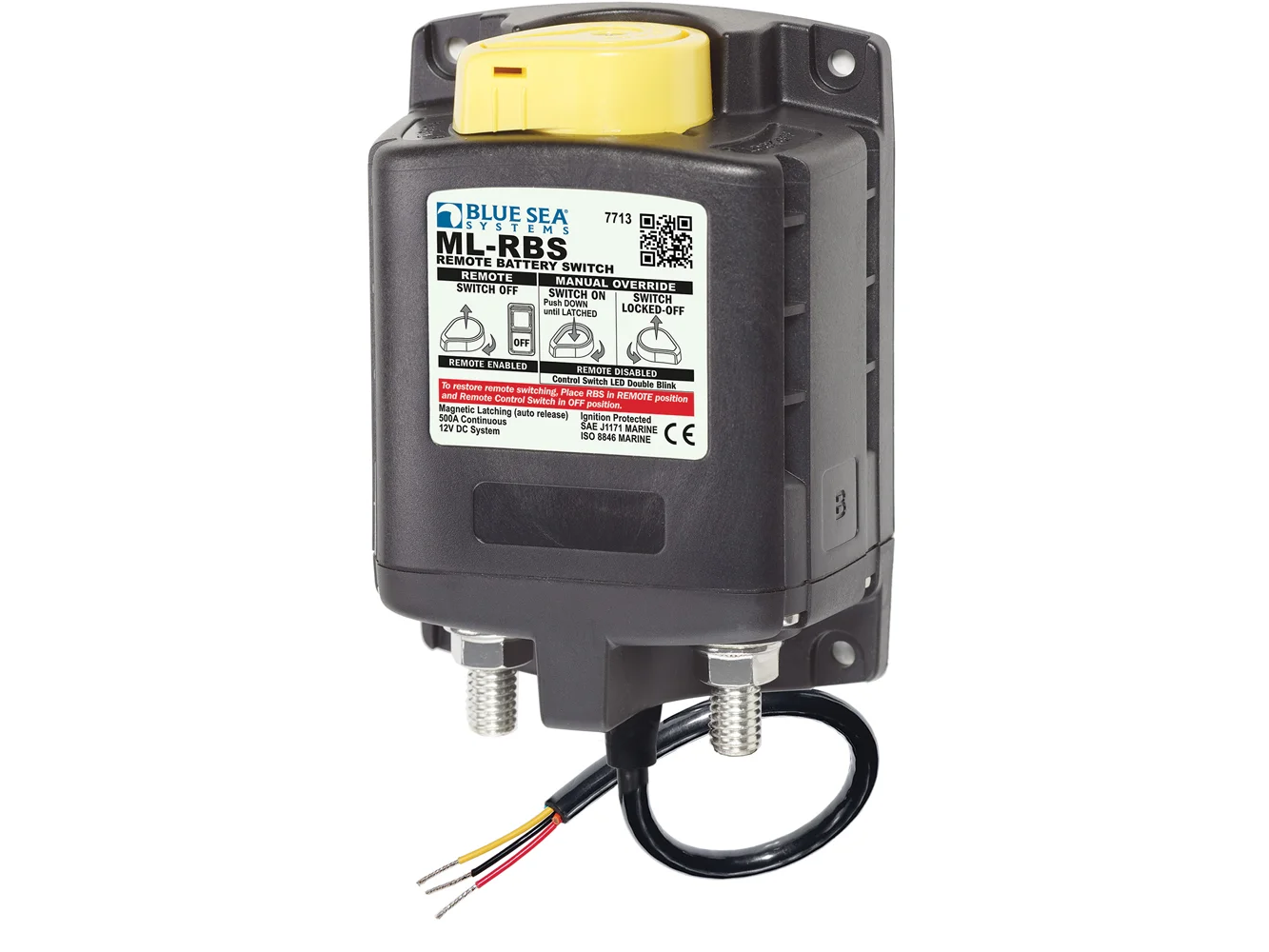 Blue Sea 7713 ML-RBS Remote Battery Switch w/Manual Control Release - 12V