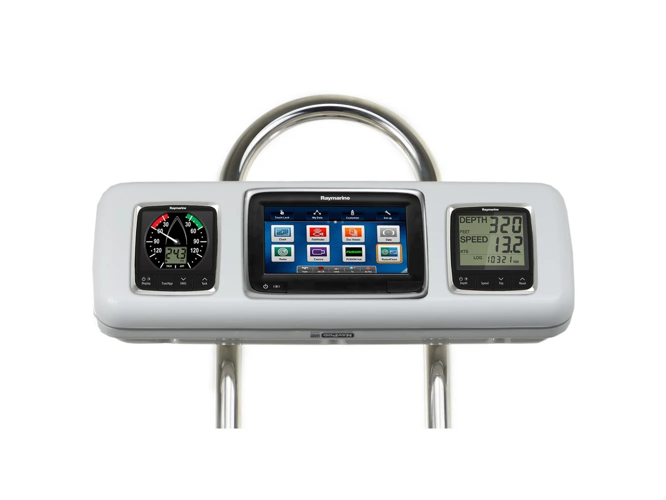 NavPod GP1605 SystemPod Pre-Cut f/Raymarine a75/a77/a78 & 2 Instruments f/9.5" Wide Guard