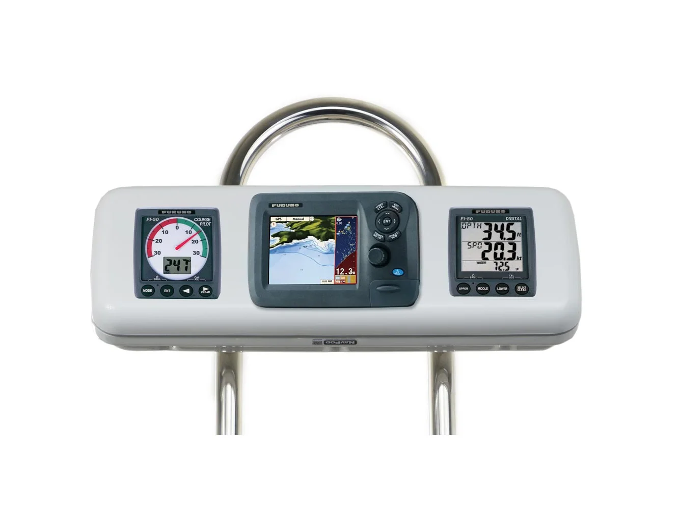 NavPod GP1607 SystemPod Pre-Cut f/Furuno GP1670/GP1670F 5.7" & 2 Instruments f/9.5" Wide Guard