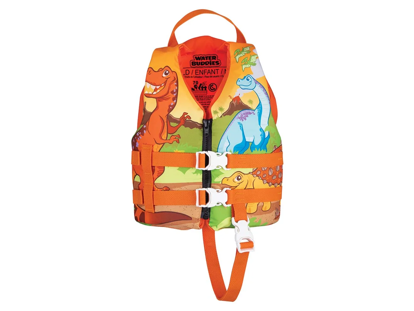 Full Throttle Water Buddies Life Vest - Child 30-50lbs - Dinosaurs