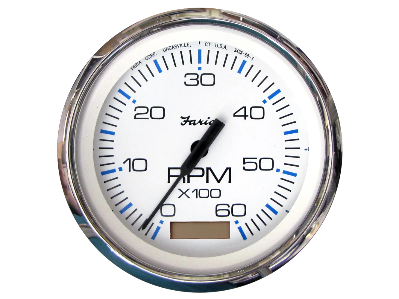 Faria Chesapeake White SS 4" Tachometer w/Hourmeter - 6000 RPM (Gas)(Inboard)