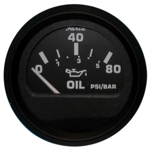 Faria Euro Black 2" Oil Pressure Gauge (80 PSI)
