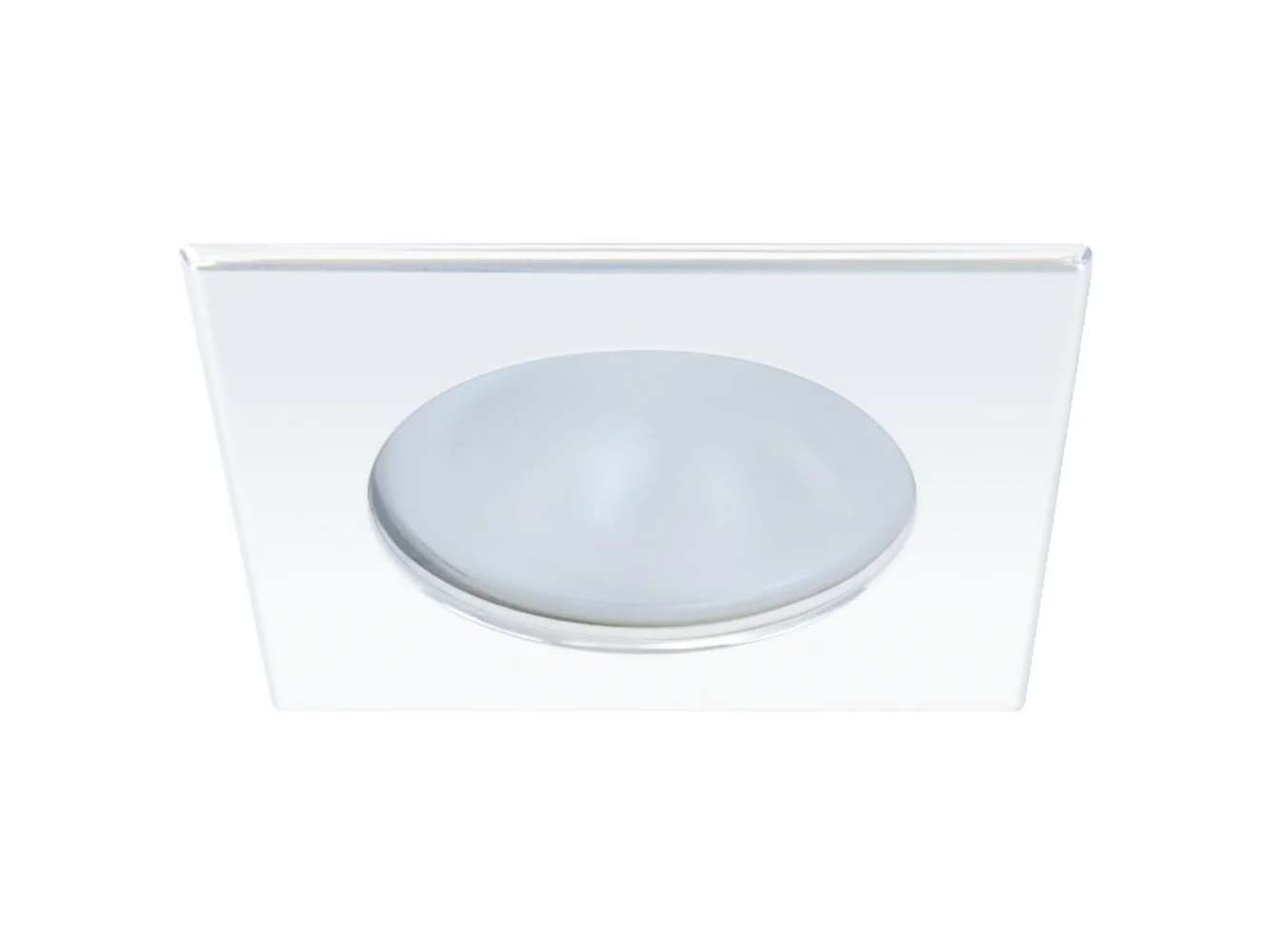 Quick Blake XP Downlight LED - 4W, IP66, Screw Mounted - Square White Bezel, Round Warm White Light