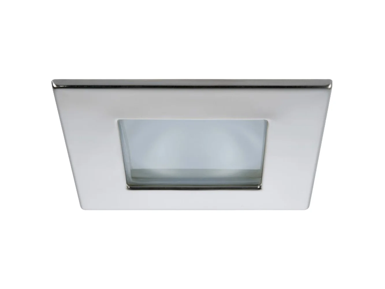 Quick Marina XP Downlight LED - 4W, IP66, Screw Mounted - Square Stainless Bezel, Square Warm White Light