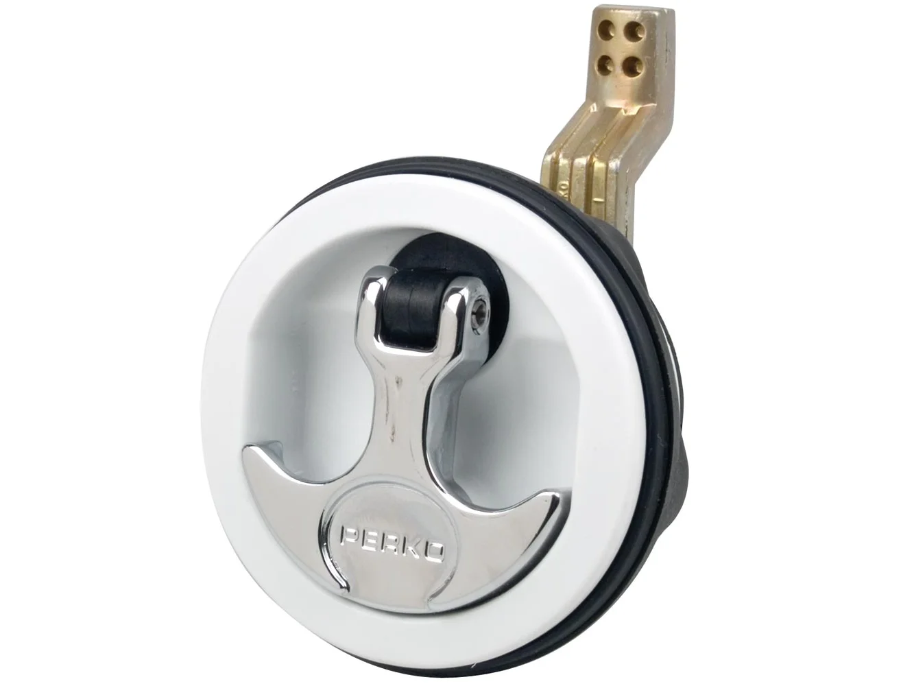 Perko Flush Latch - Surface Mount Offset Cam Bar - 2.5" Hole - White