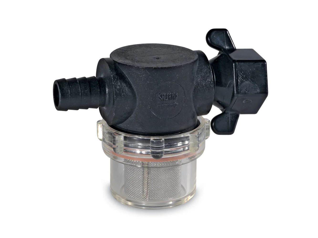Shurflo by Pentair Swivel Nut Strainer - 1/2" Barb Inlet - Clear Bowl