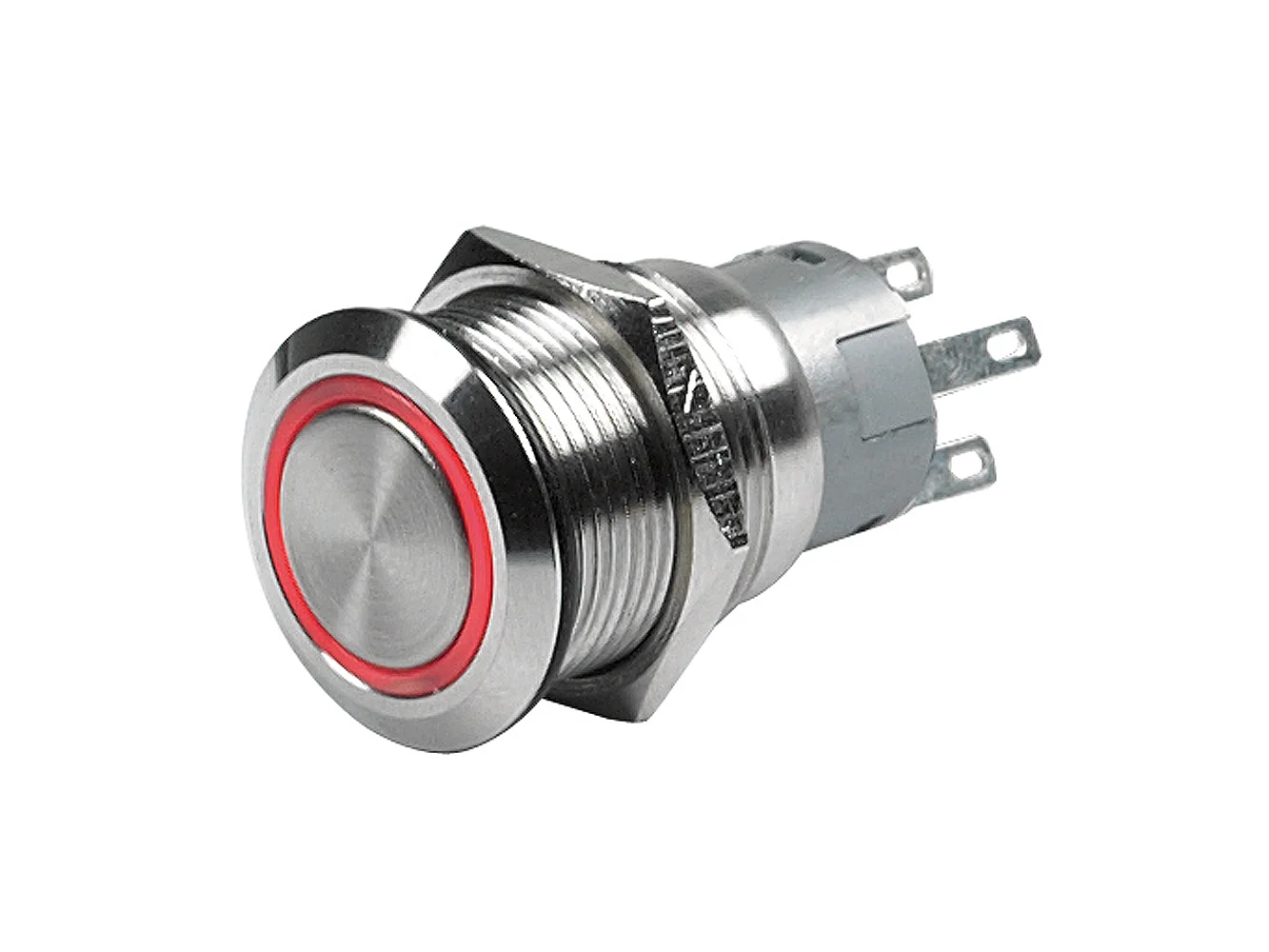 Marinco Push Button Switch - 24V Latching On/Off - Red LED