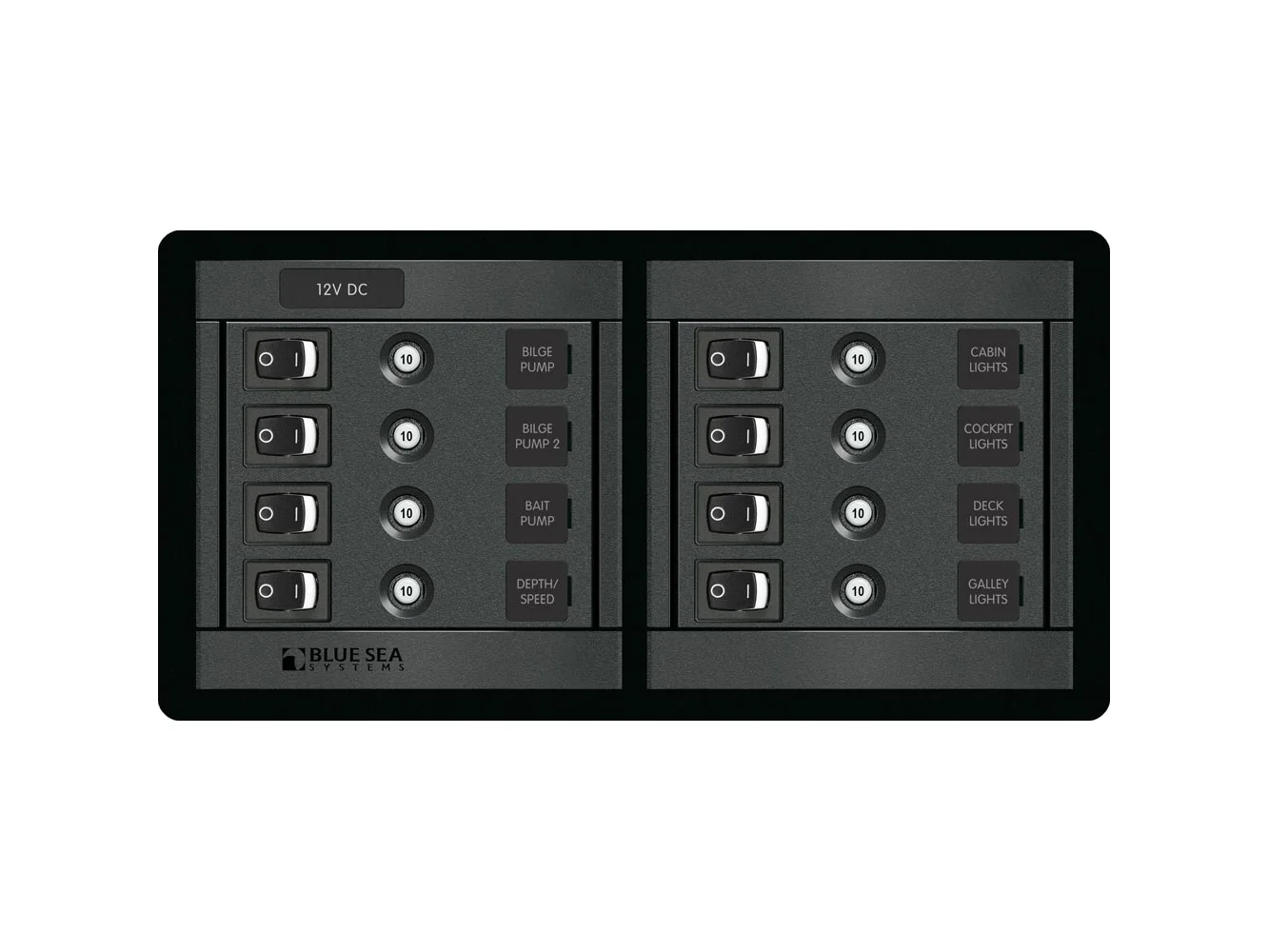 Blue Sea 1456 8 Position Switch CLB Horizontal