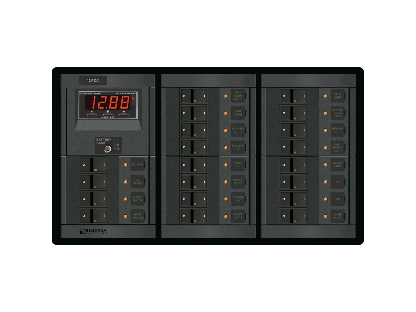 Blue Sea 1221 12V DC Main + 19 Positions w/Digital Meter