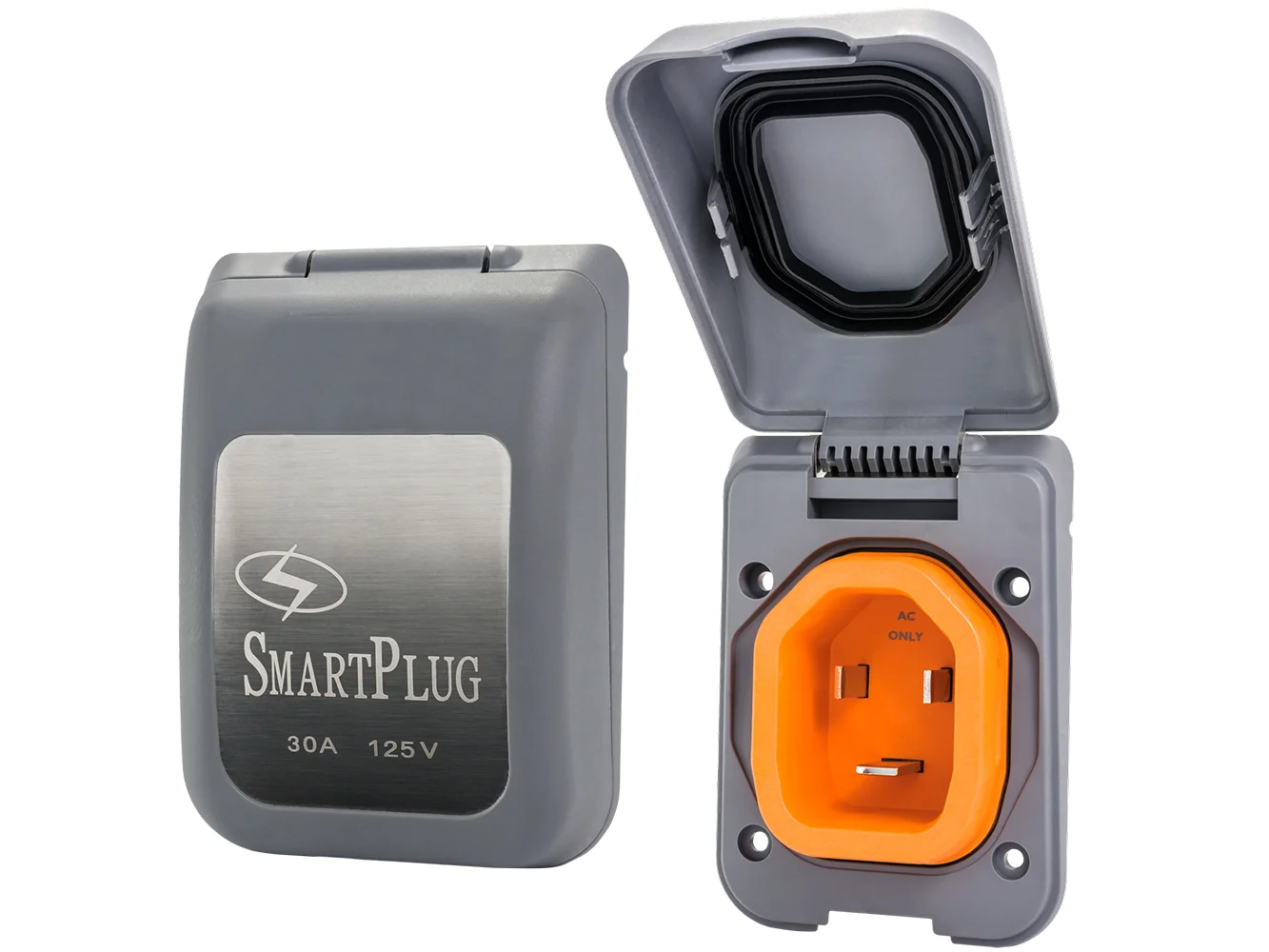 SmartPlug 30 AMP Male Non-Metallic Inlet Cover - Grey