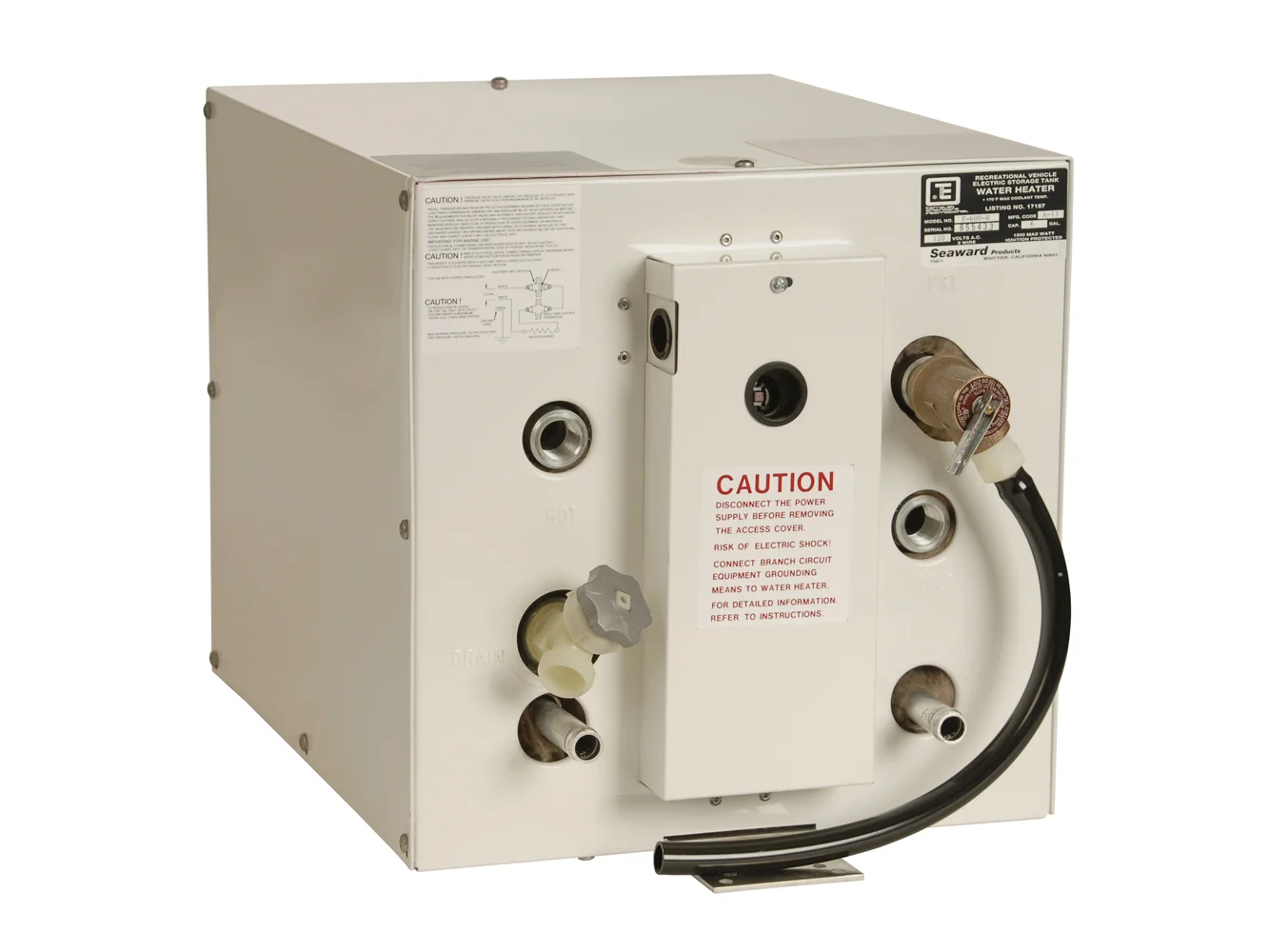 Whale Seaward 6 Gallon Hot Water Heater w/Front Heat Exchager - White Epoxy - 120V - 1500W