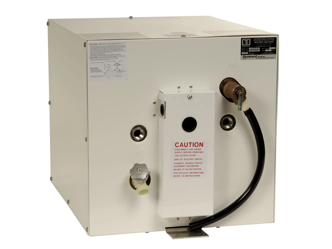 Whale Seaward 11 Gallon Hot Water Heater w/Rear Heat Exchanger - White Epoxy - 120V - 1500W