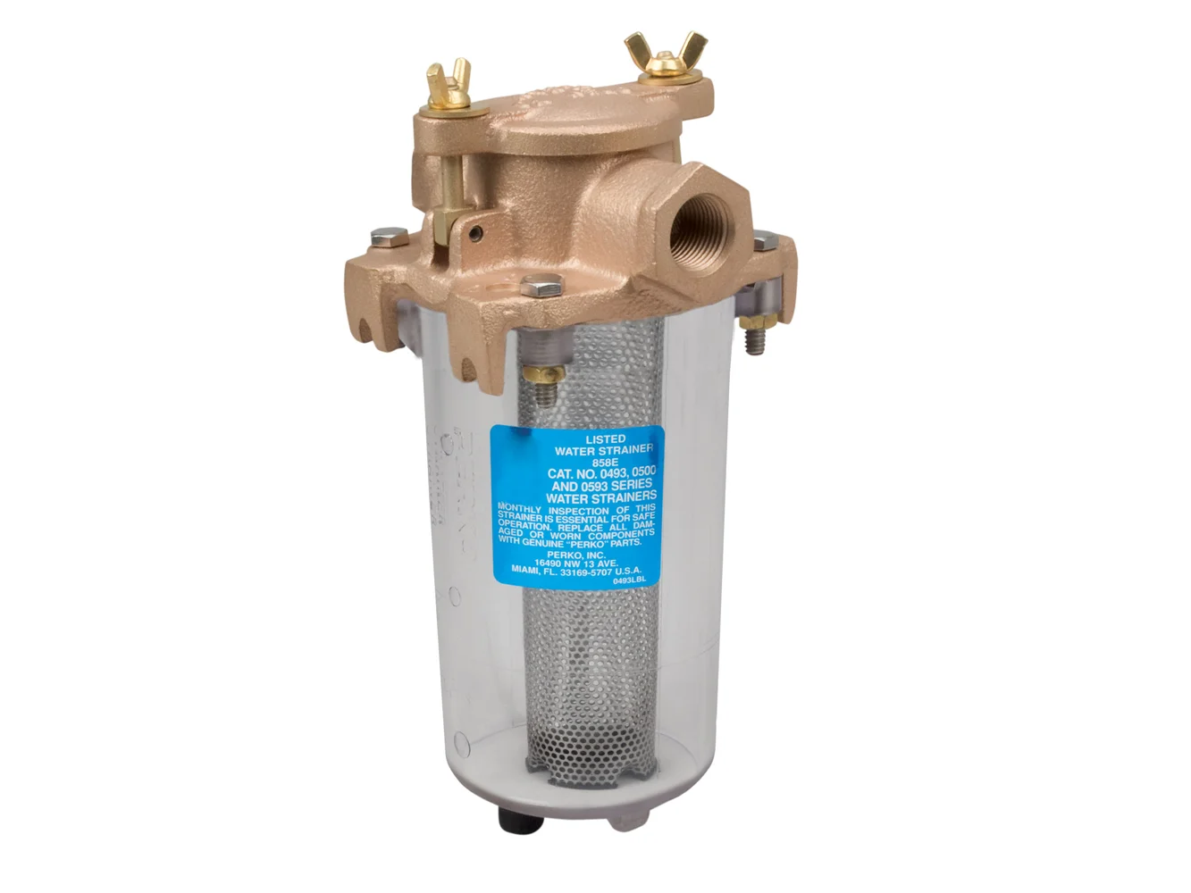 Perko Lightweight Intake Water Strainer - Clear Body - 3/4" Pipe Size