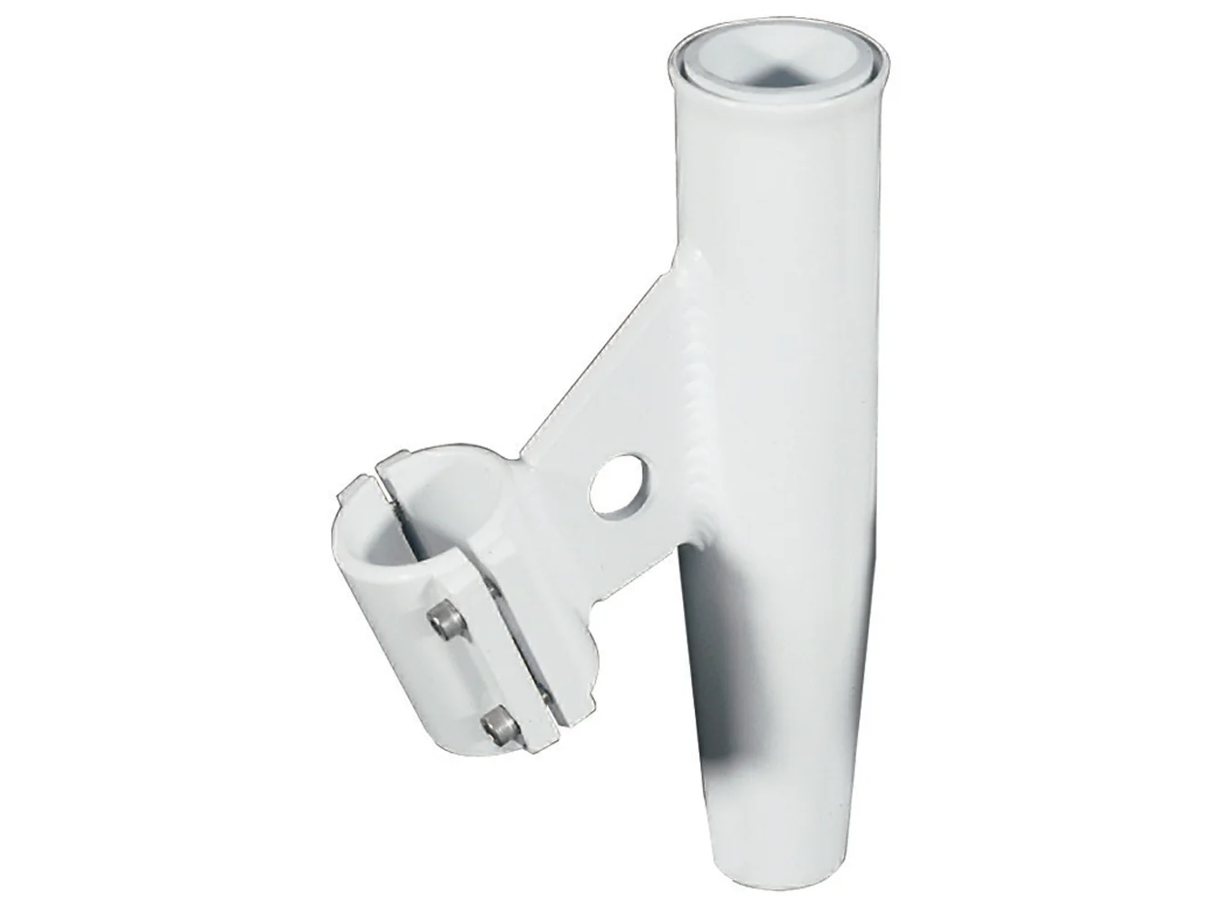 Lee's Clamp-On Rod Holder - White Aluminum - Vertical Mount - Fits 2.375" O.D Pipe
