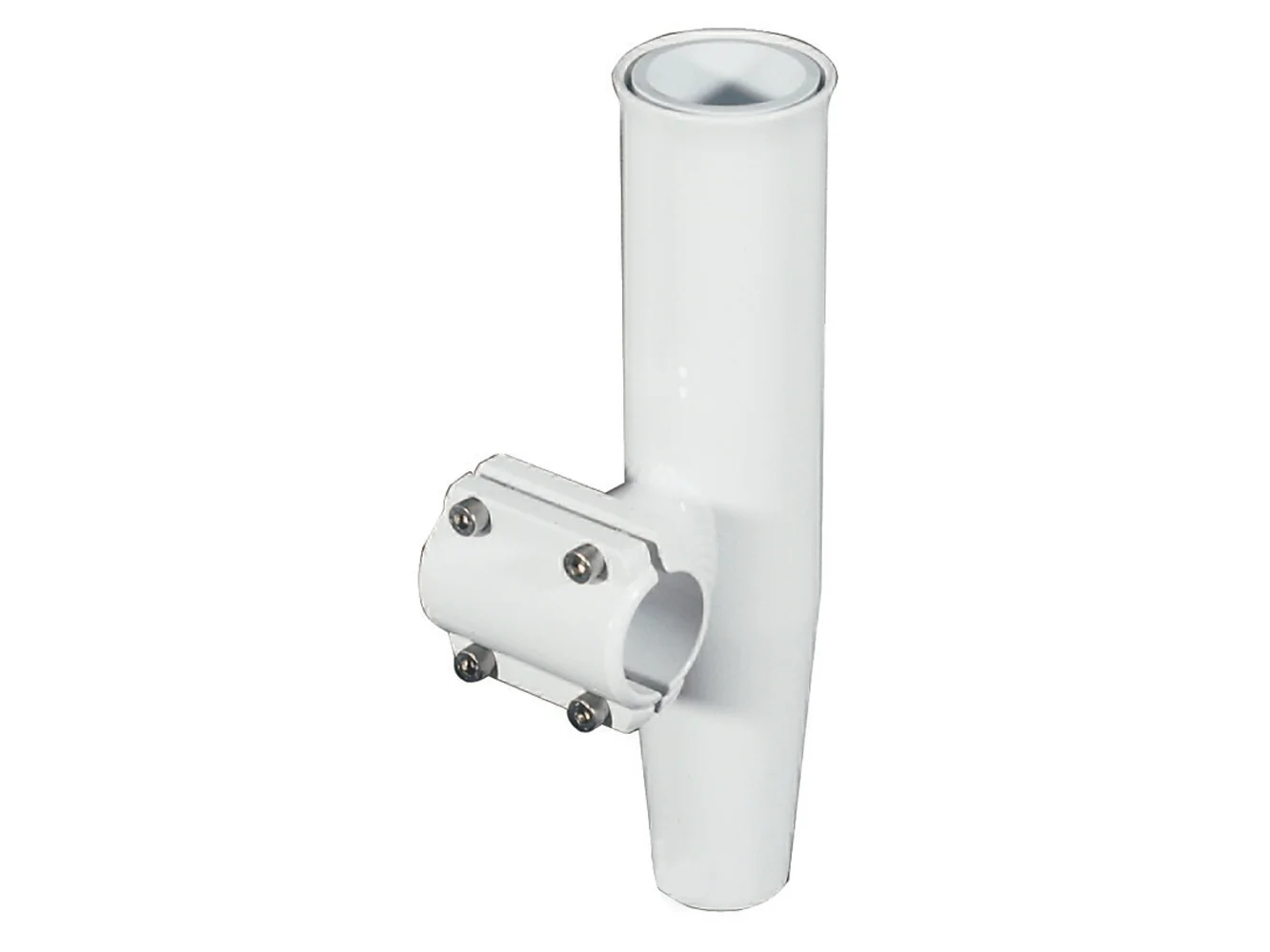 Lee's Clamp-On Rod Holder - White Aluminum - Horizontal Mount - Fits 1.050" O.D. Pipe