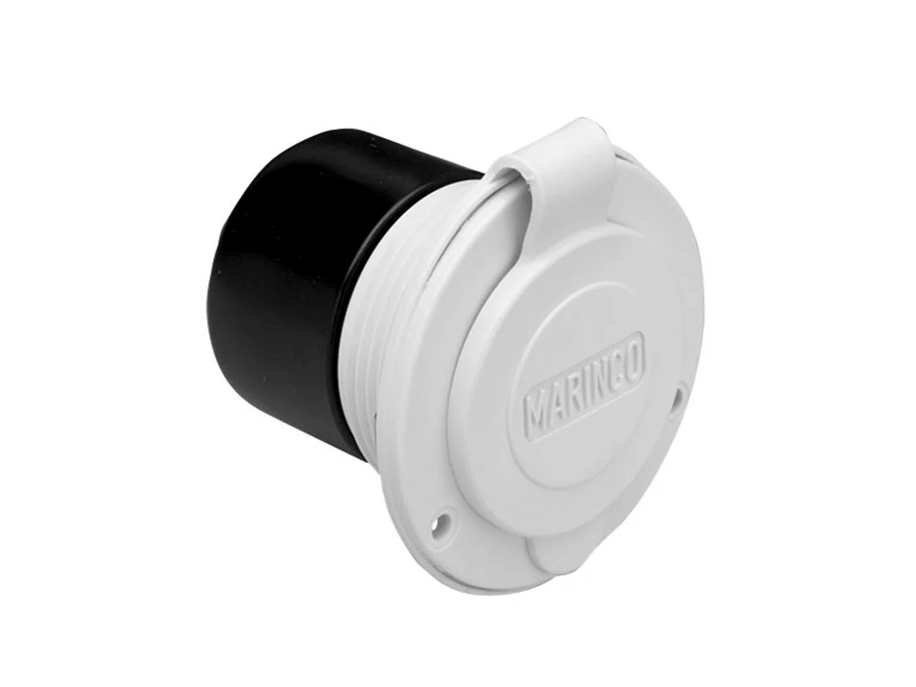 Marinco 15A 125V On-Board Charger Inlet - Front Mount - White