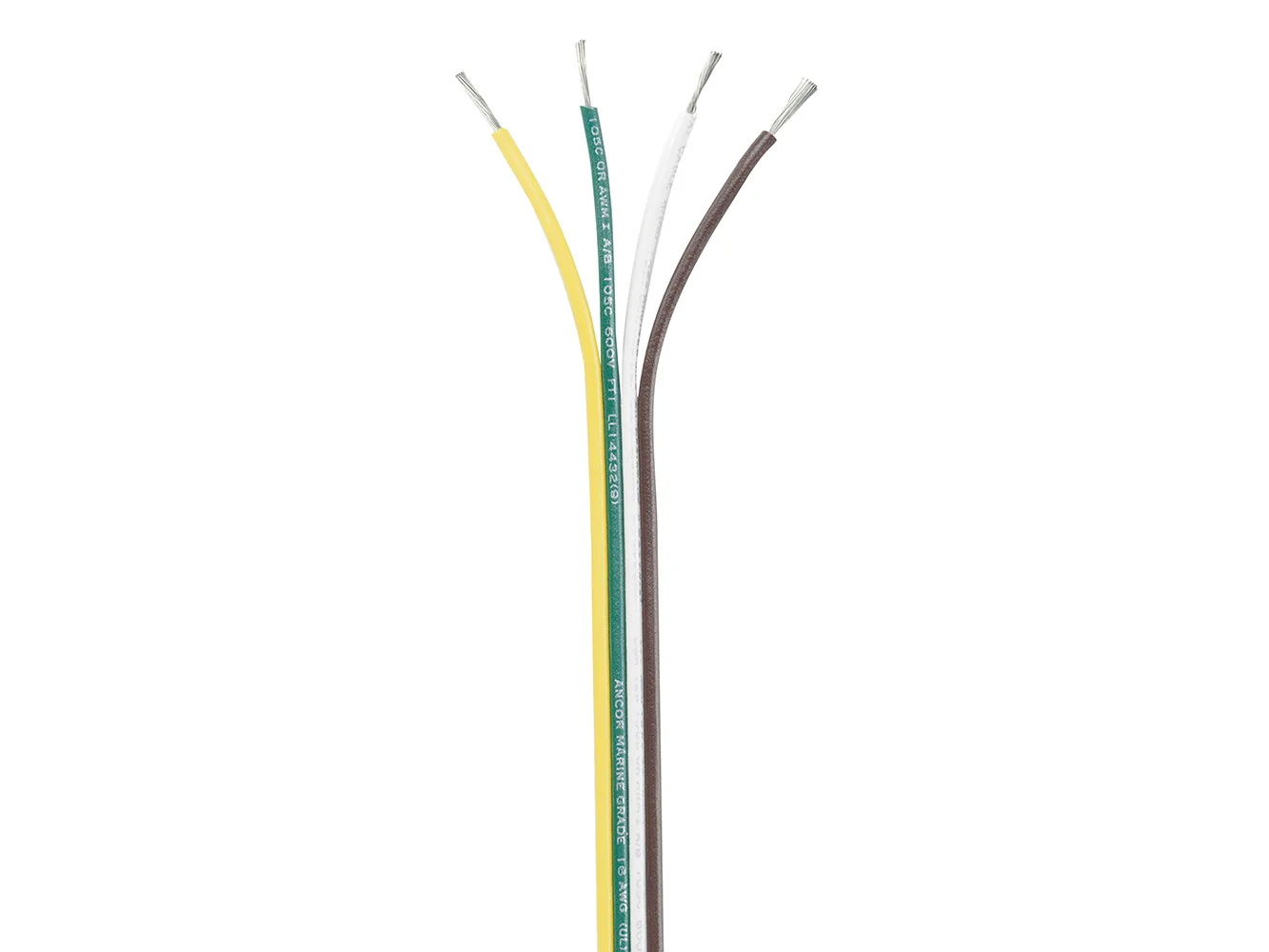 Ancor Ribbon Bonded Cable - 16/4 AWG - Brown/Green/White/Yellow - Flat - 250'