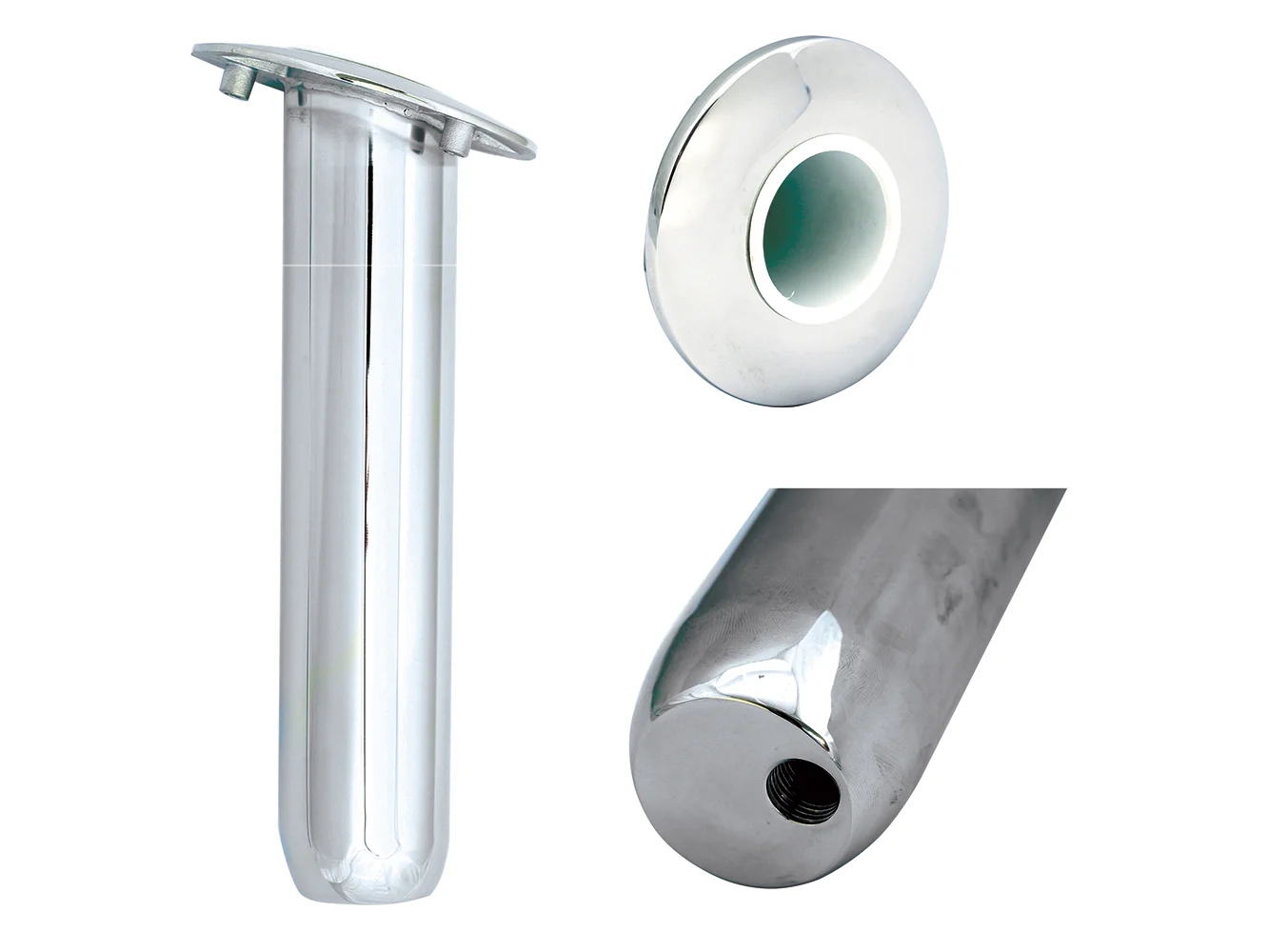 Tigress Blind Mount Round Head Closed Base Rod Holder - 30° - 9"