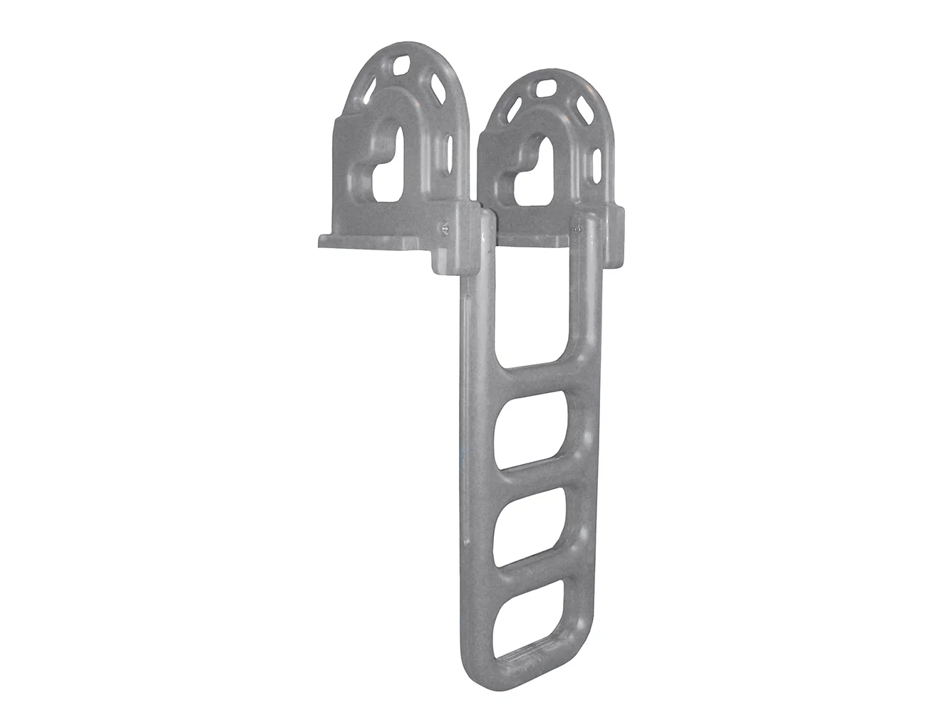 Dock Edge Flip-Up Polyethylene Roto Molded 4-Step Dock Ladder - Grey