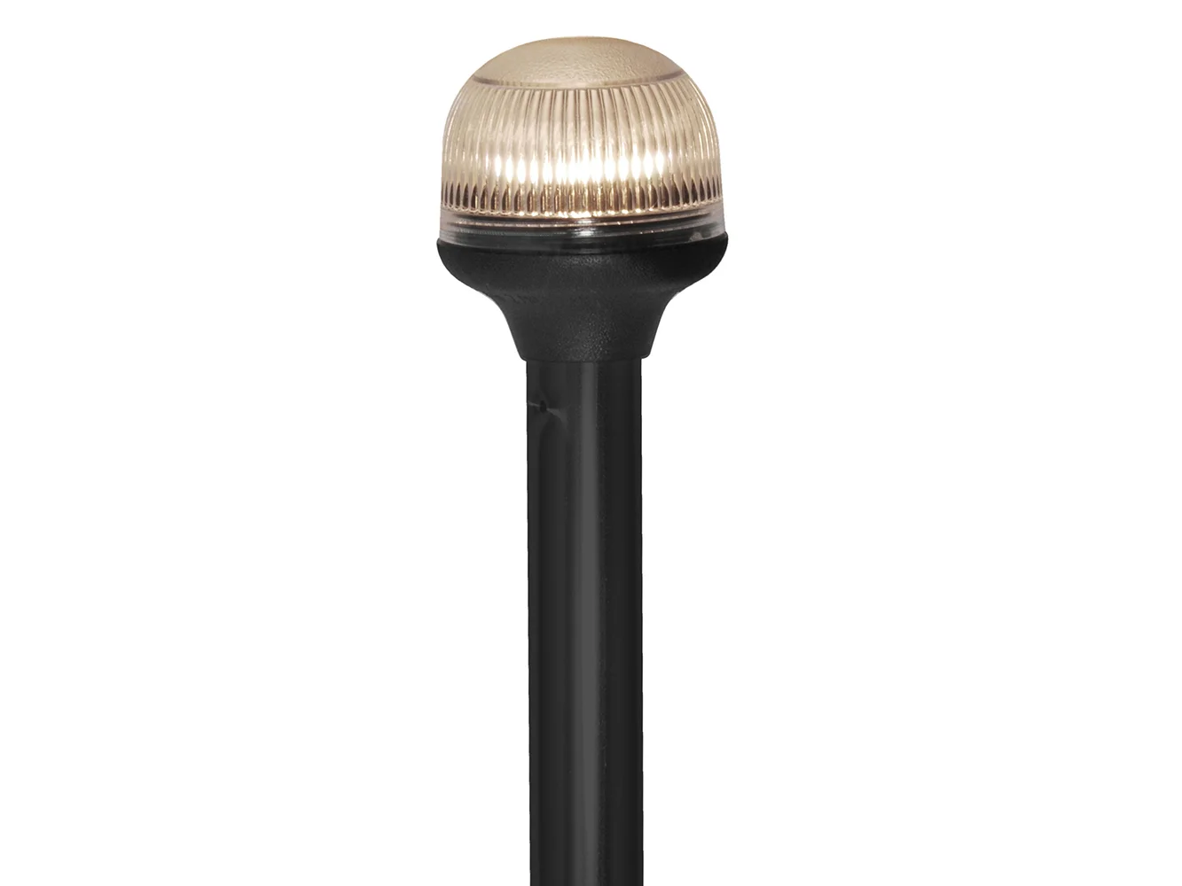 Attwood All-Around Fold-Down Incandescent Anti-Glare Lens Light - 12" Black Plastic Pole - 12V - Horizontal Comp Base