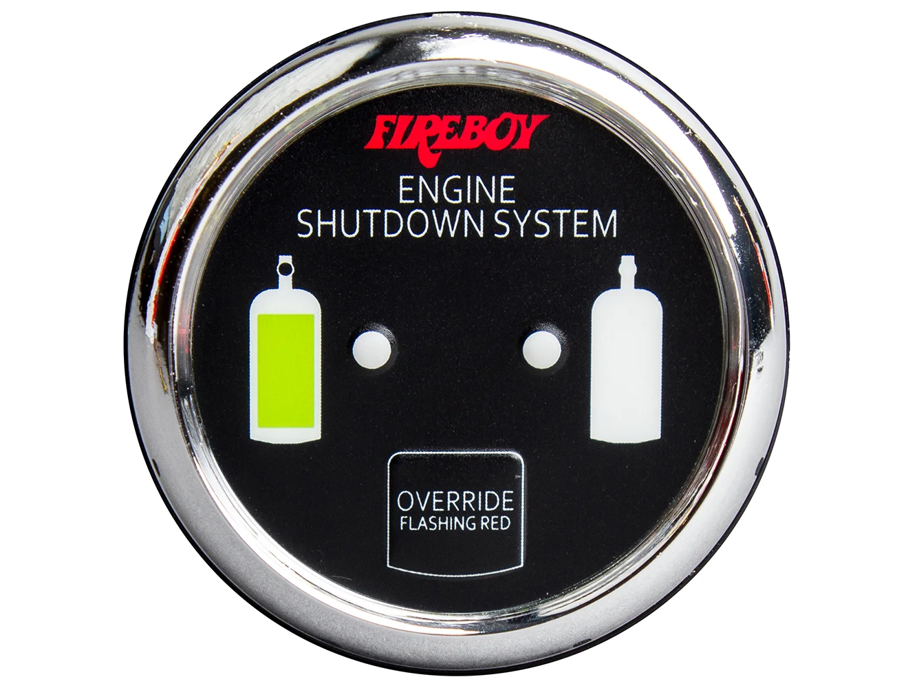 Fireboy-Xintex Deluxe Helm Display w/Gauge Body, LED & Color Graphics f/Engine Shutdown System - Chrome Bezel Display