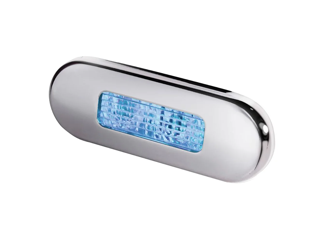 Hella Marine Surface Mount Oblong LED Courtesy Lamp - Blue LED - Stainless Steel Bezel