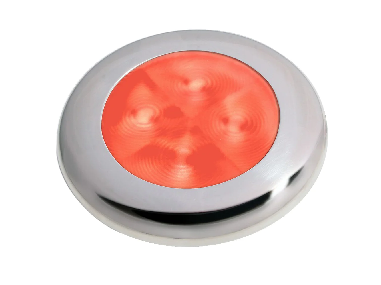Hella Marine Slim Line LED 'Enhanced Brightness' Round Courtesy Lamp - Red LED - Stainless Steel Bezel - 12V