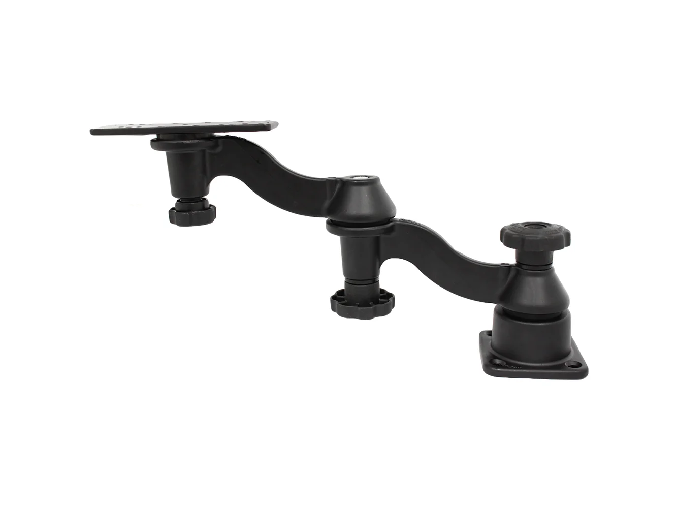 RAM Mount Double 6" Swing Arm with 6.25" x 2" Rectangle Base and Horizontal Mounting Base