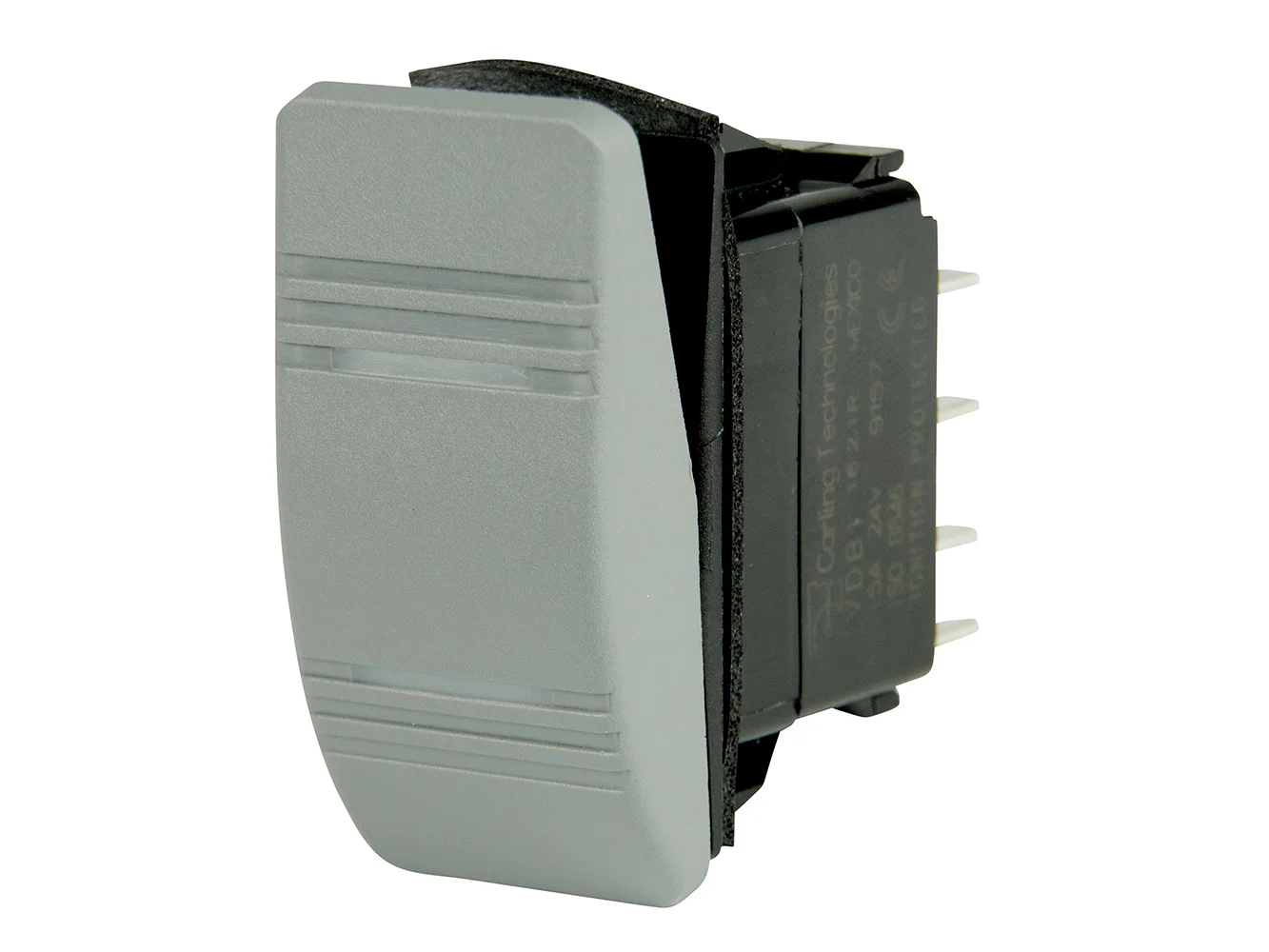 BEP DPDT Contura Switch - 2-Amber LEDs - Gray - ON/ON
