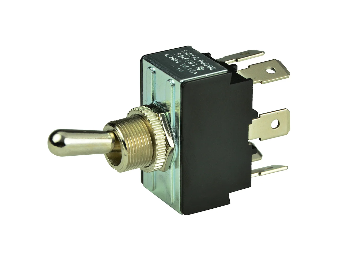 BEP DPDT Chrome Plated Toggle Switch - ON/OFF/(ON)
