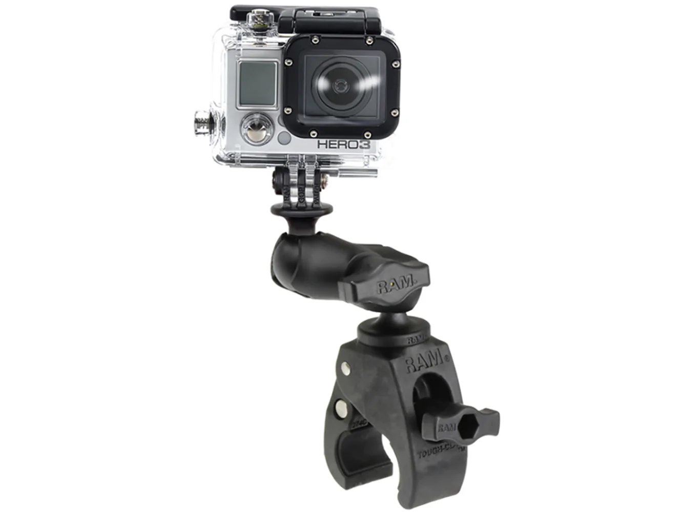 RAM Mount Small Tough-Claw™ Base w/Short Double Socket Arm & GoPro®/Action Camera Mount