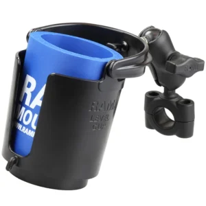 RAM Mount RAM&reg; Torque&trade; 3/4" - 1" Diameter Handlebar/Rail Base with 1" Ball, SHORT Arm and Level Cup&trade;
