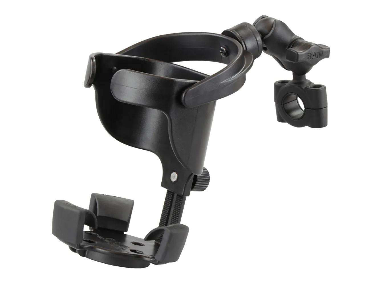 RAM Mount RAM Level Cup™ XL with Torque™ 3/4" – 1" Diameter Rail Base and Short Arm