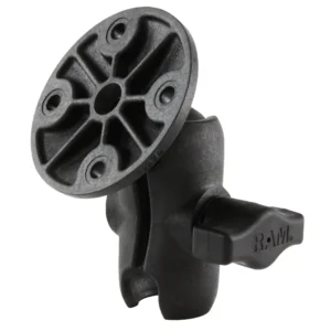 RAM Mount Composite 1" Ball Short Length Double Socket Arm w/2.5" Round Base Including AMPs Hole Pattern