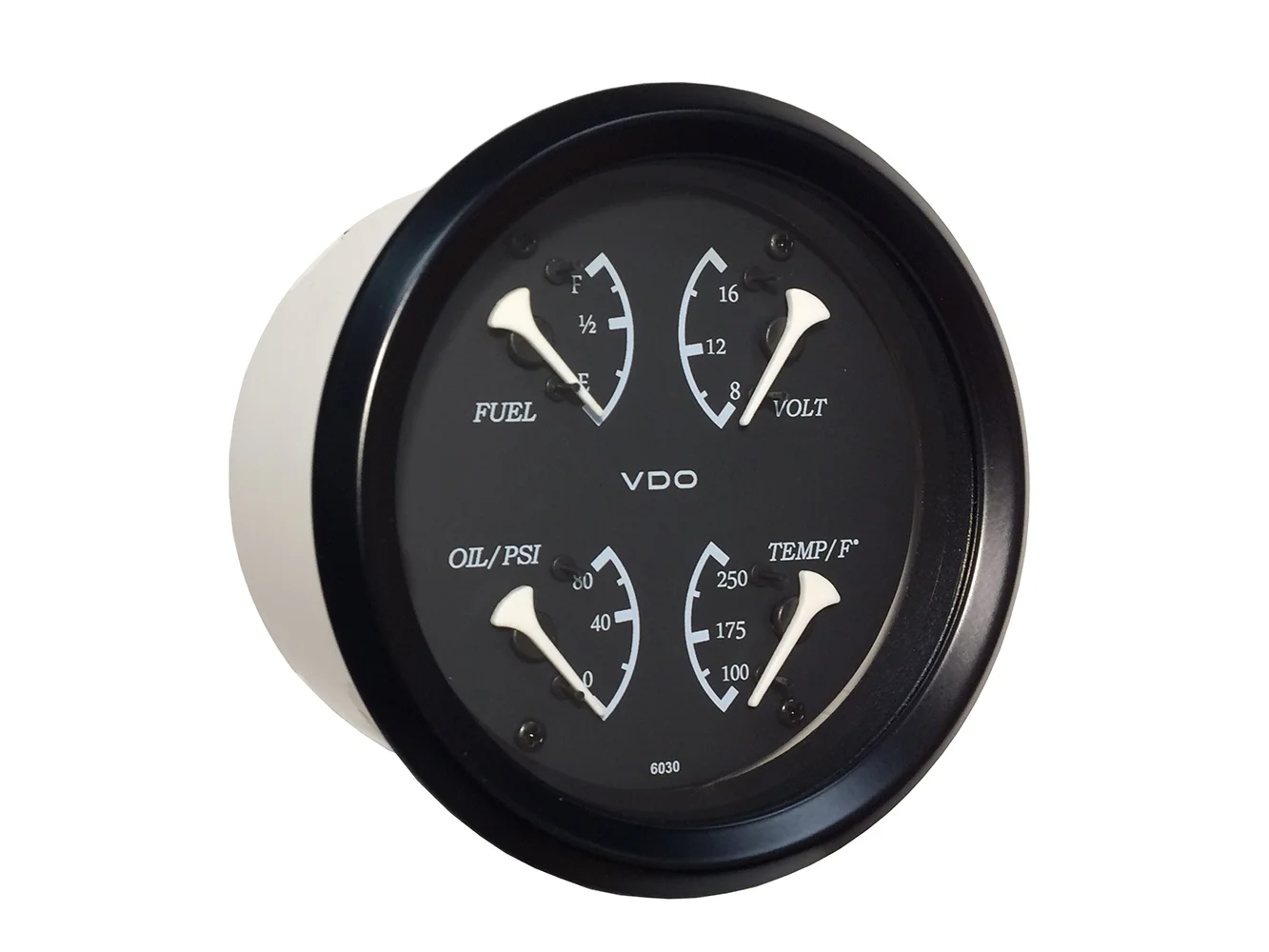 VDO Cockpit Marine 85mm (3-3/8") 4 in 1 Gauge - Black Dial/Bezel