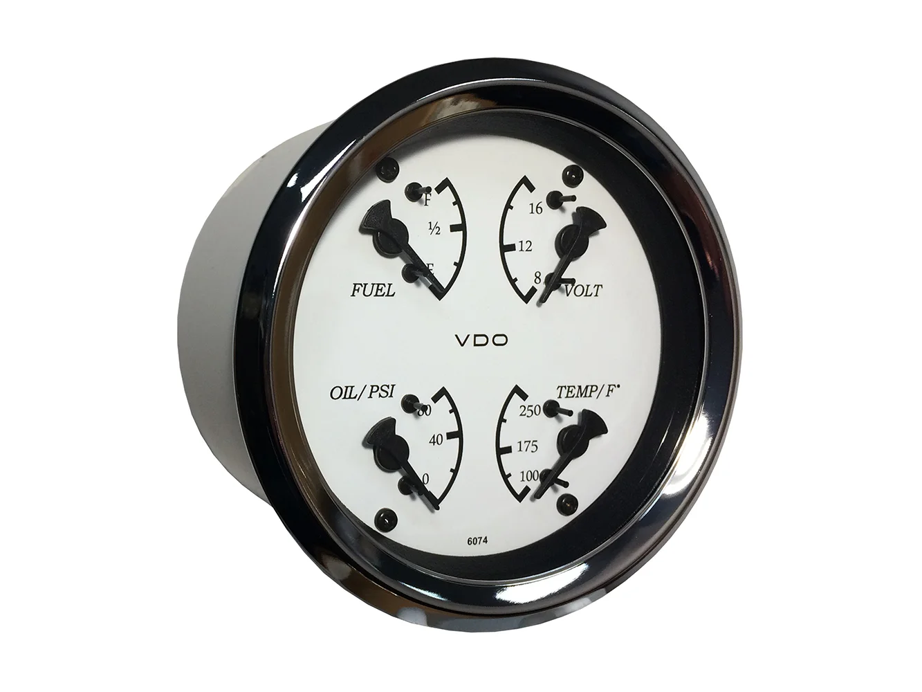 VDO Cockpit Marine 85mm (3-3/8") 4 in 1 Gauge - White Dial/Bezel
